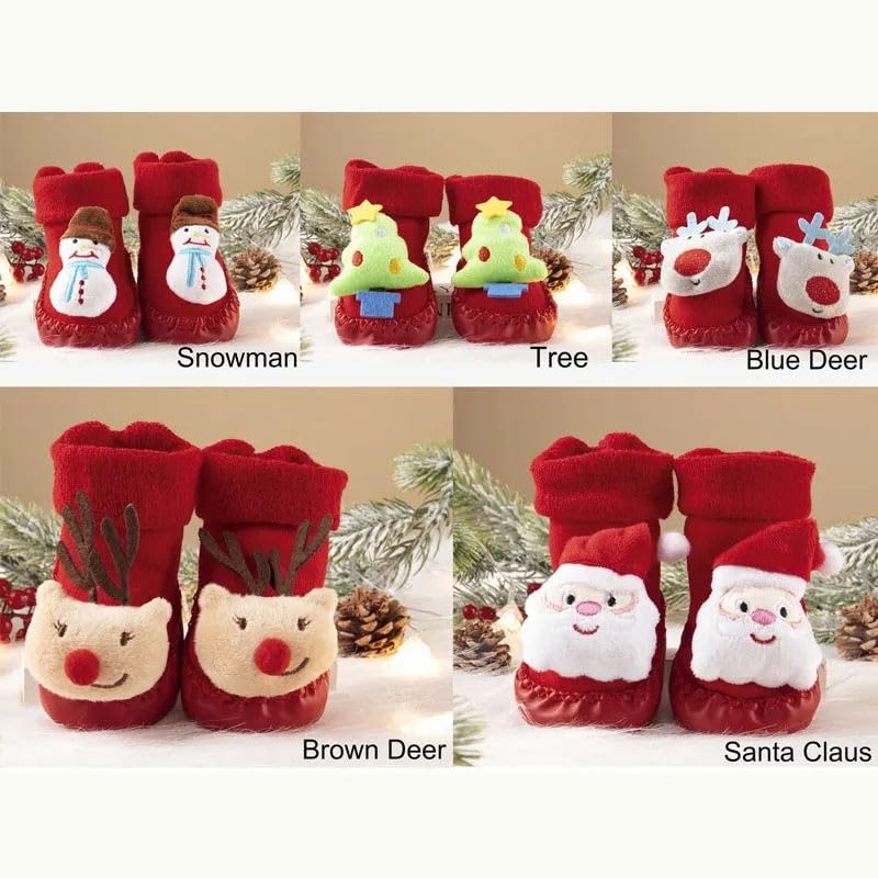 Personalized Baby Christmas Socks with 3D Santa Design 1