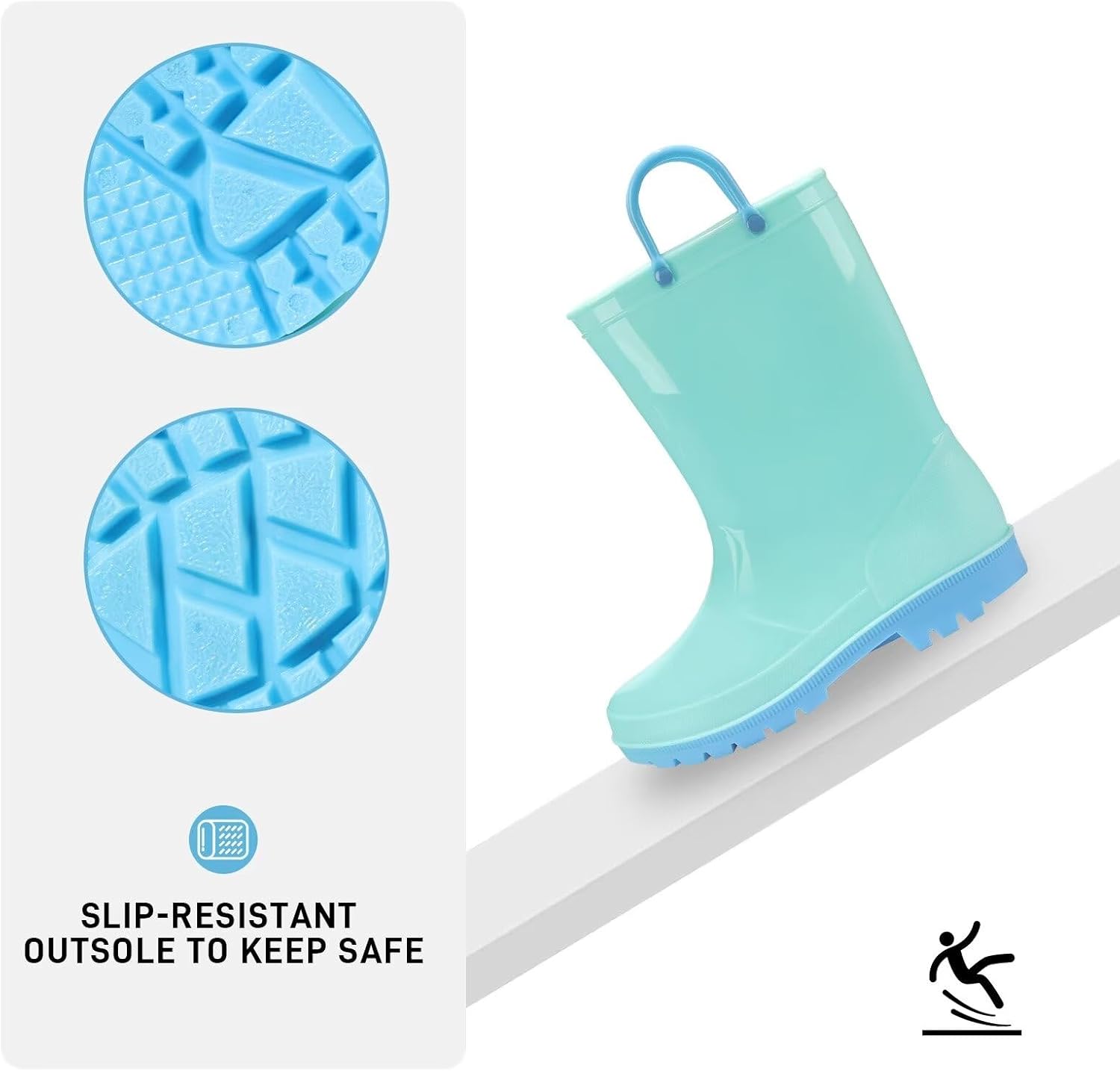 EUXTERPA Waterproof Rain Boots for Kids Toddler 1