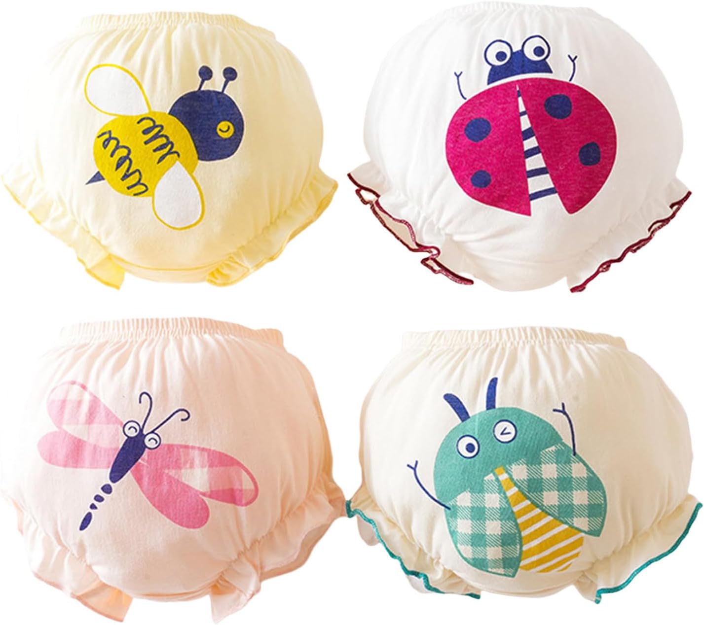 Baby Girl Diaper Cover Bloomers 4Pack Breathable Undies 1