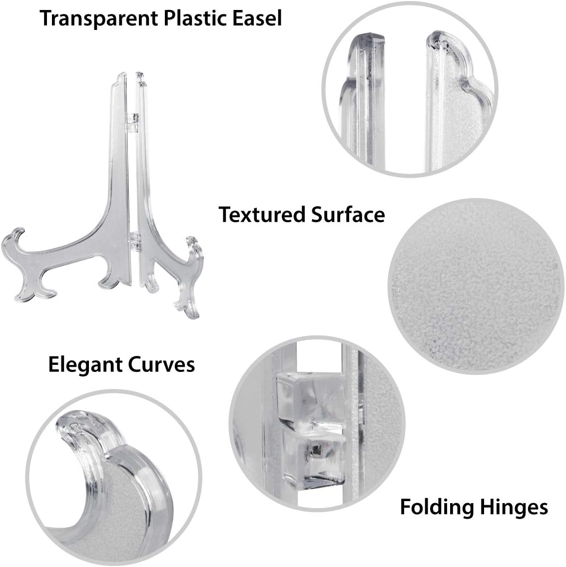 Super Z Outlet Clear Plastic Easels Display Stand 85 Inch 12 Pack