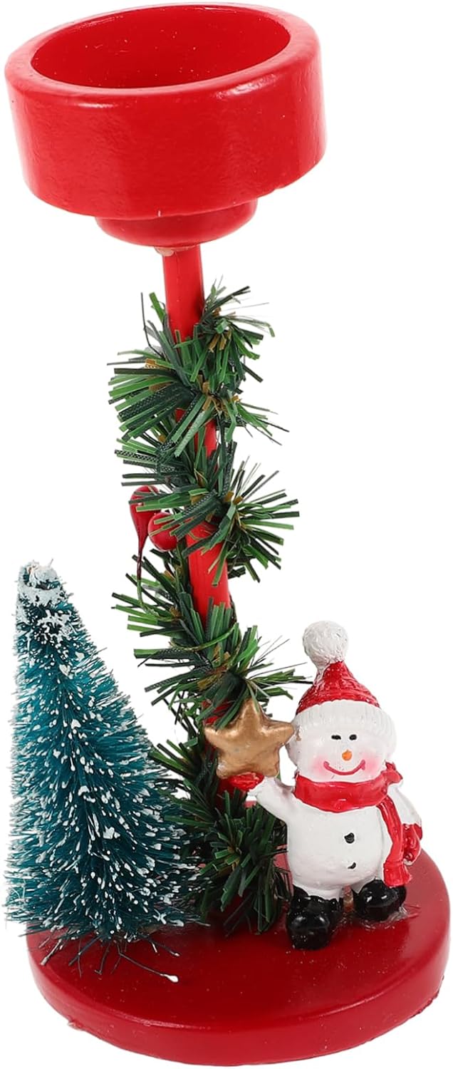 Gatuida Resin Snowman Candle Holders for Holiday Decor