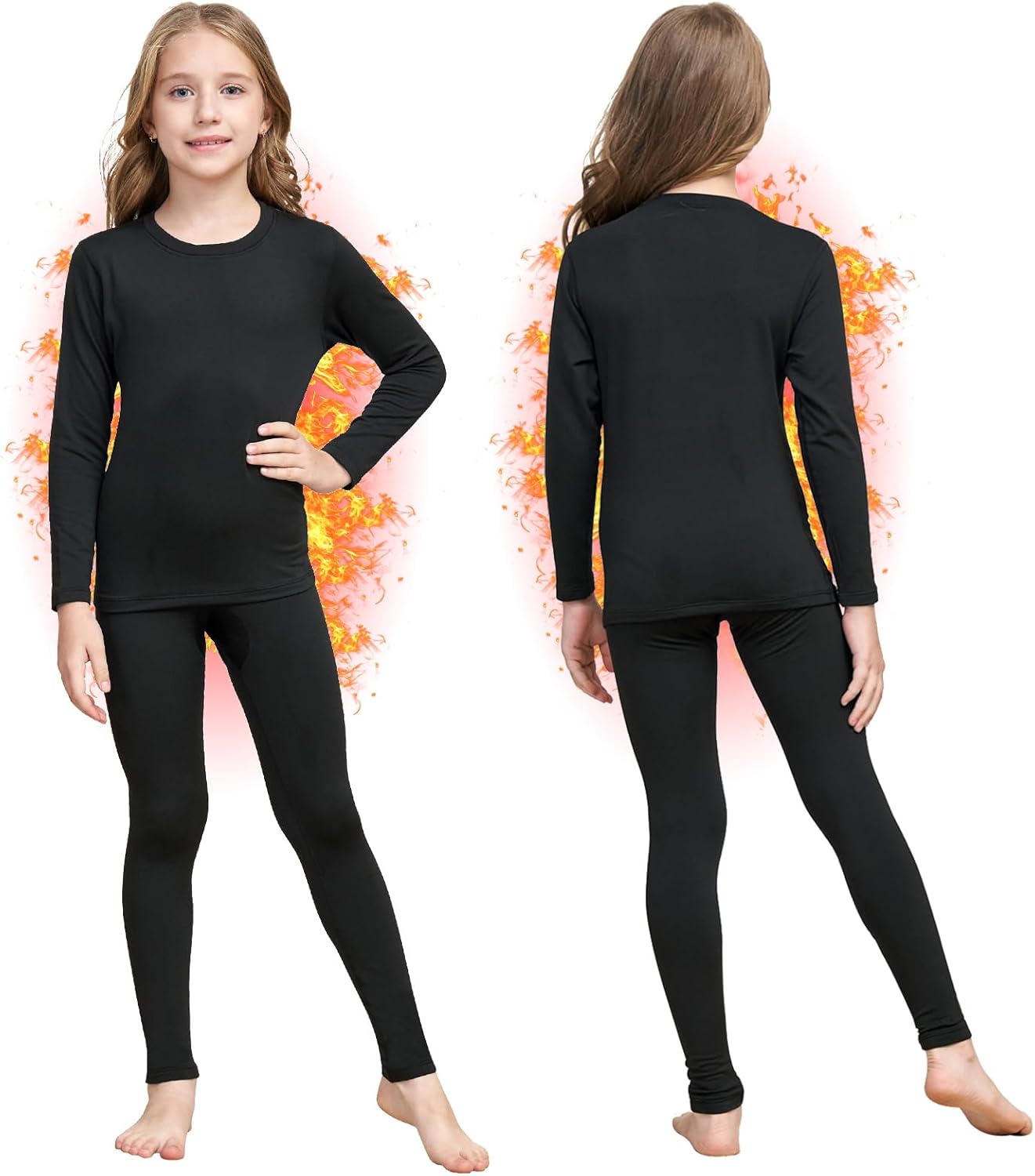 HEROBIKER Girls Winter Thermal Underwear Set