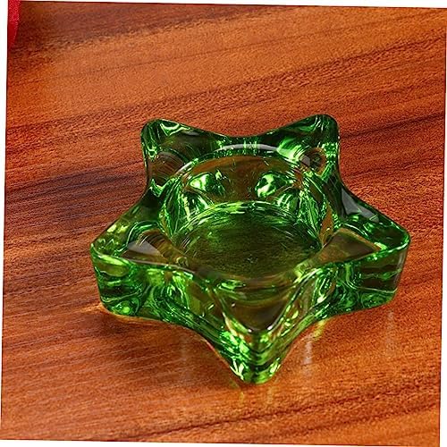 Garneck 2 Pcs Glass Star Candlestick Holder Decor