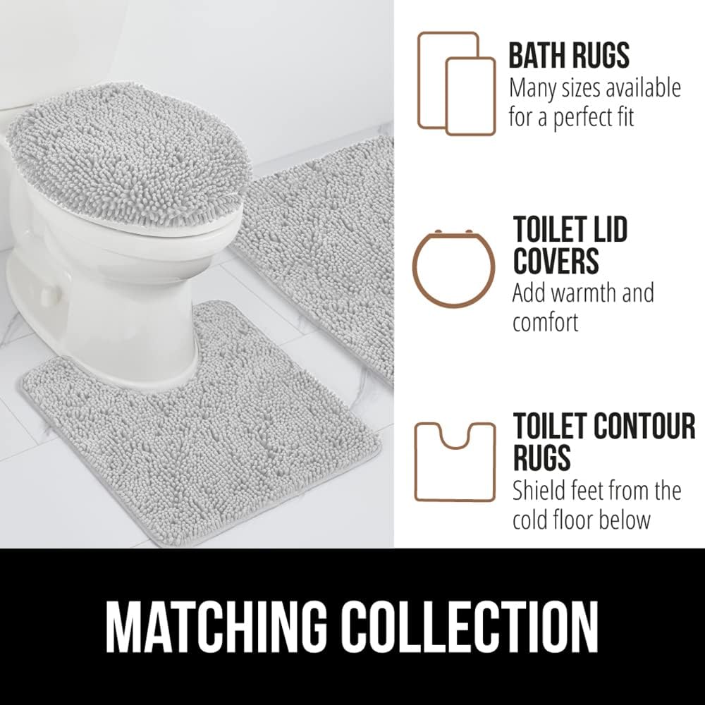 Gorilla Grip 2-Piece Bathroom Rug Set LT Gray 1