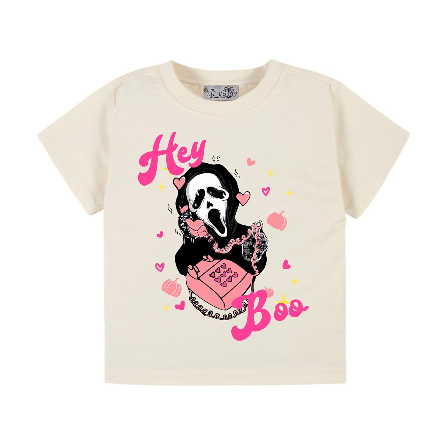 Hey Boo Scary Movie Halloween Tee for Kids 12M