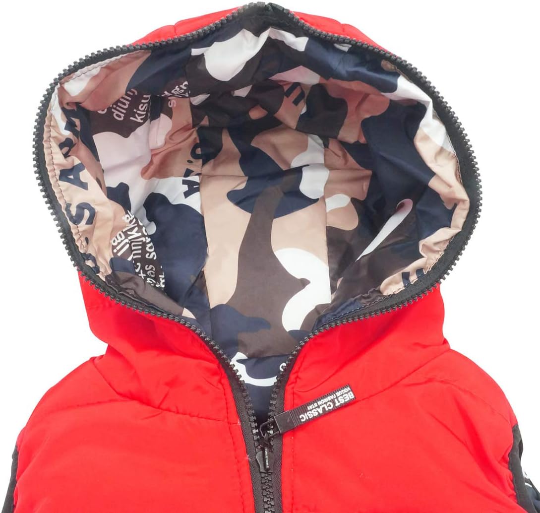 Happy Cherry Kids Winter Hooded Vest Padded Camouflage Reversible Waistcoat