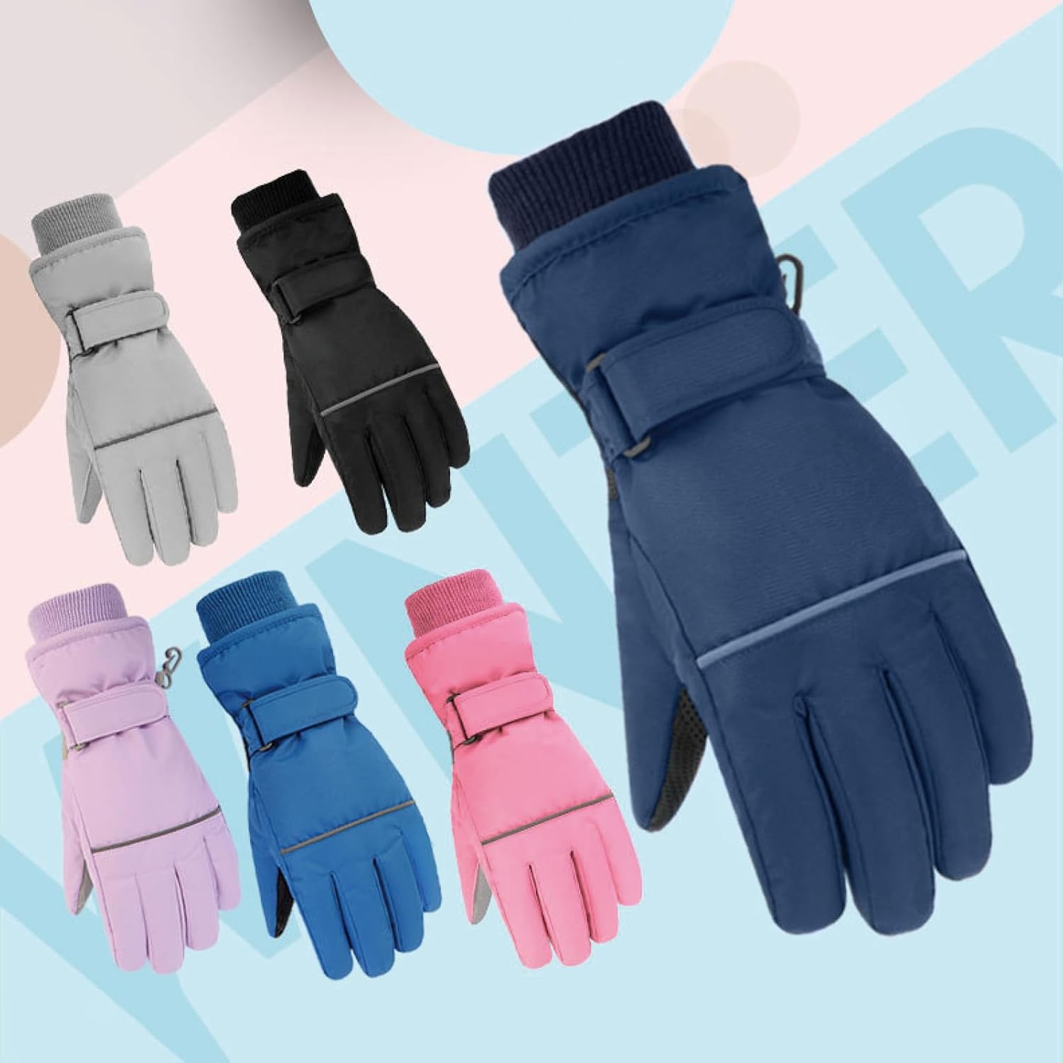 TRIWONDER Kids Windproof Ski Mittens
