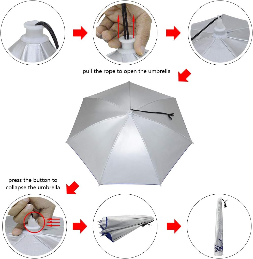 NEW-Vi Folding Umbrella Hat for Beach Fishing Golf