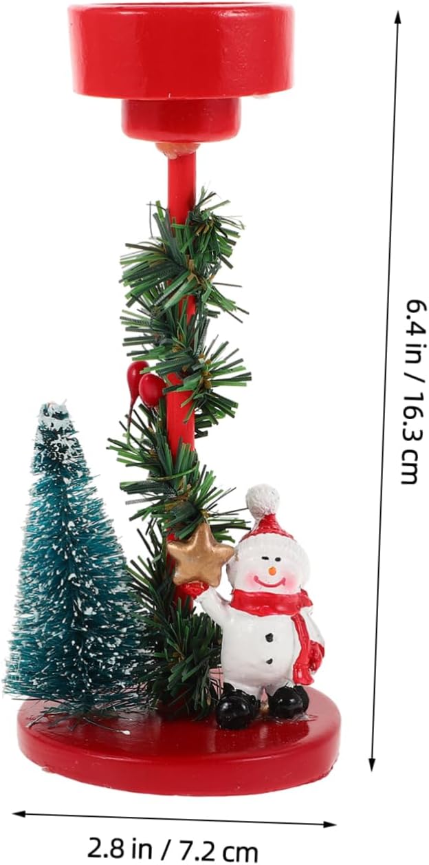 Gatuida Resin Snowman Candle Holders for Holiday Decor