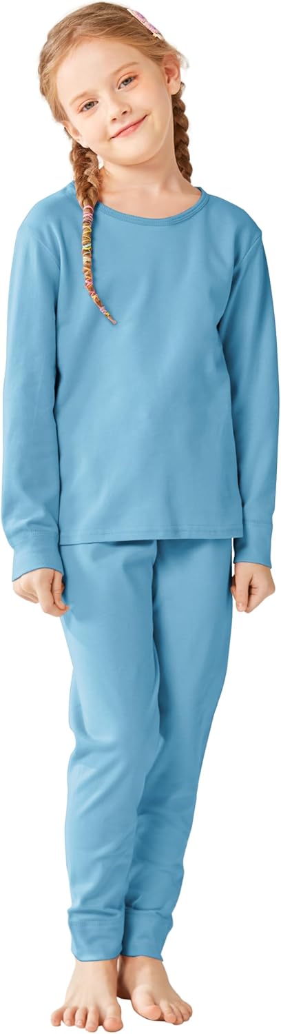 Resinta Girls Thermal Cotton Underwear Set Winter Long Johns 1