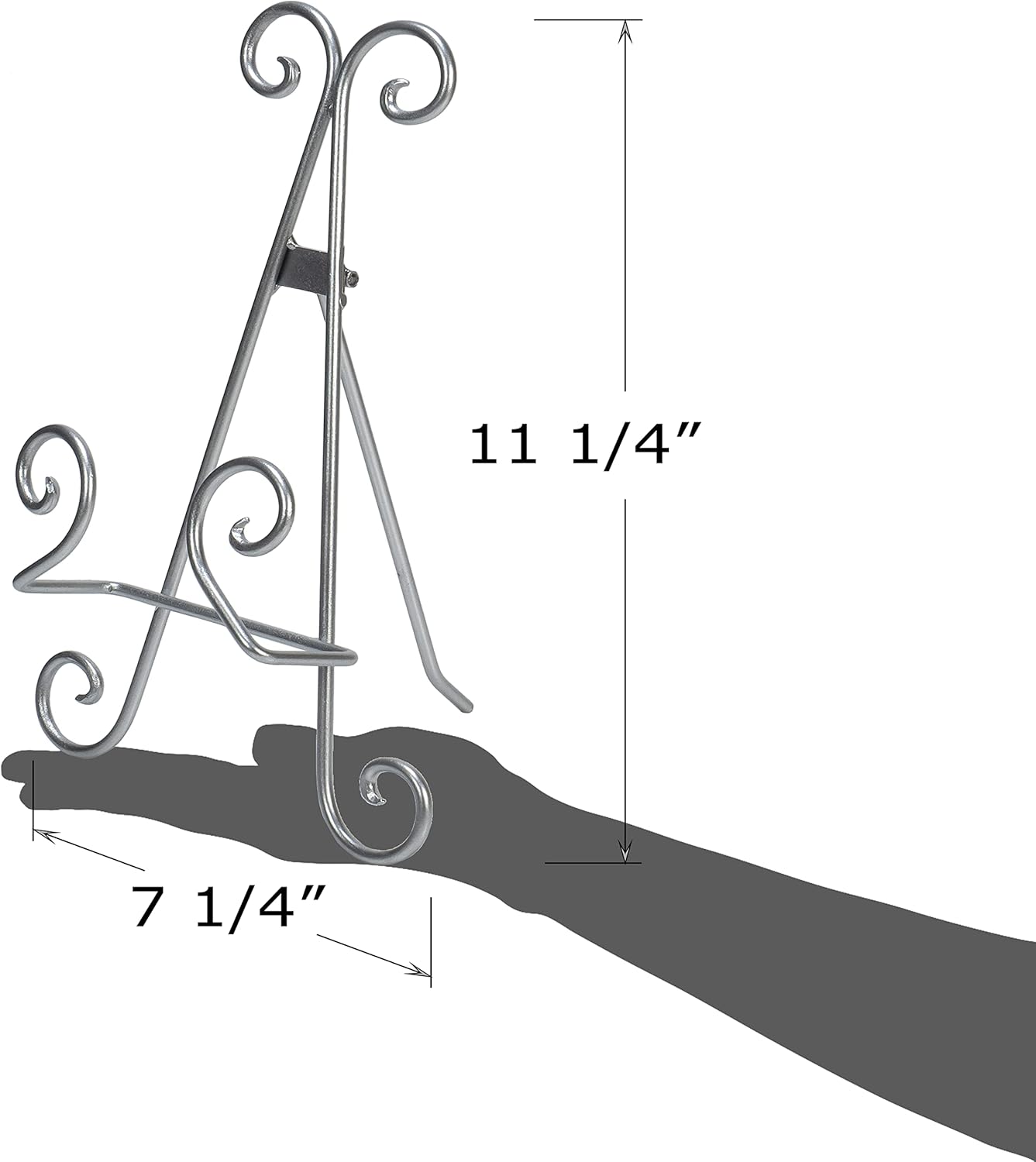 Red Co 11 Tall Curved Scroll Metal Easel Stand Silver
