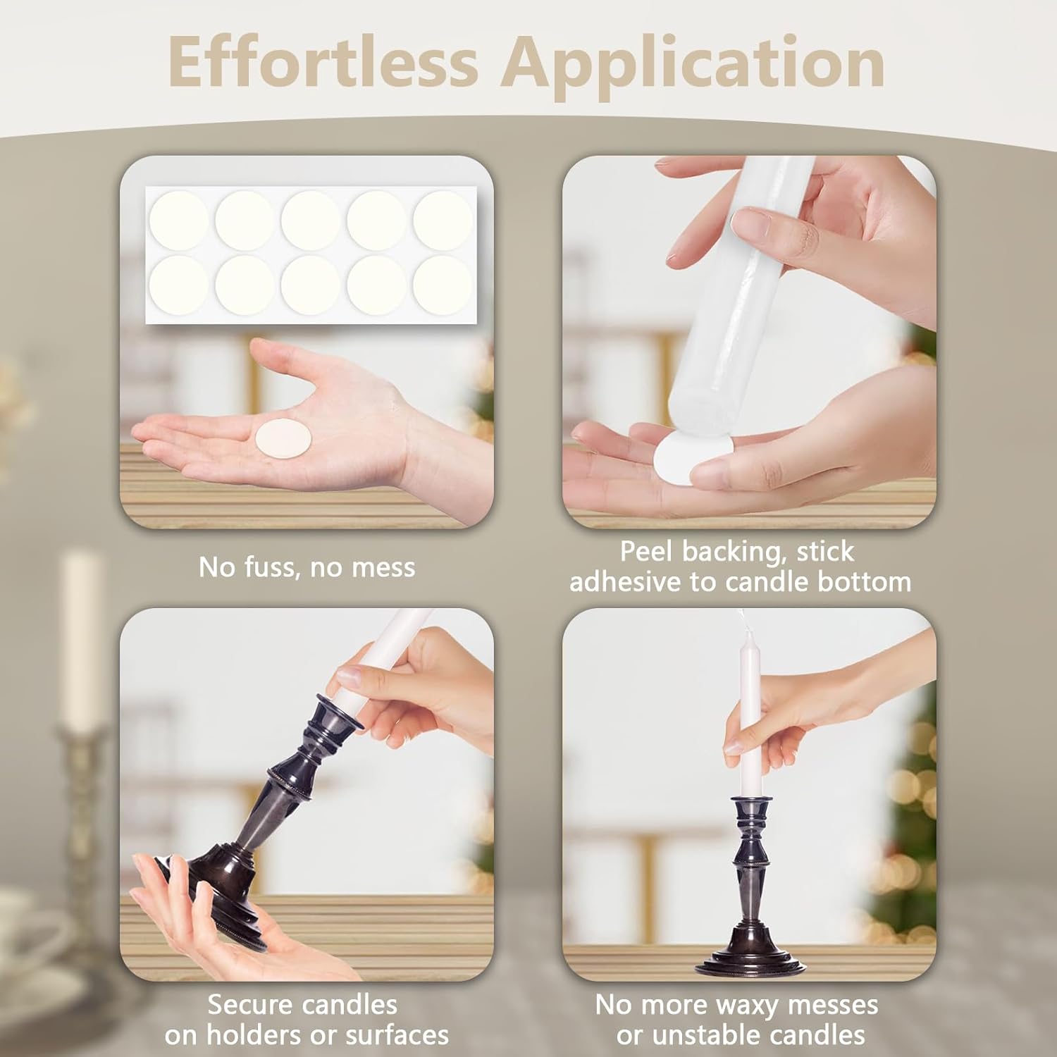 YFANITI Taper Candle Adhesive Grip Pads