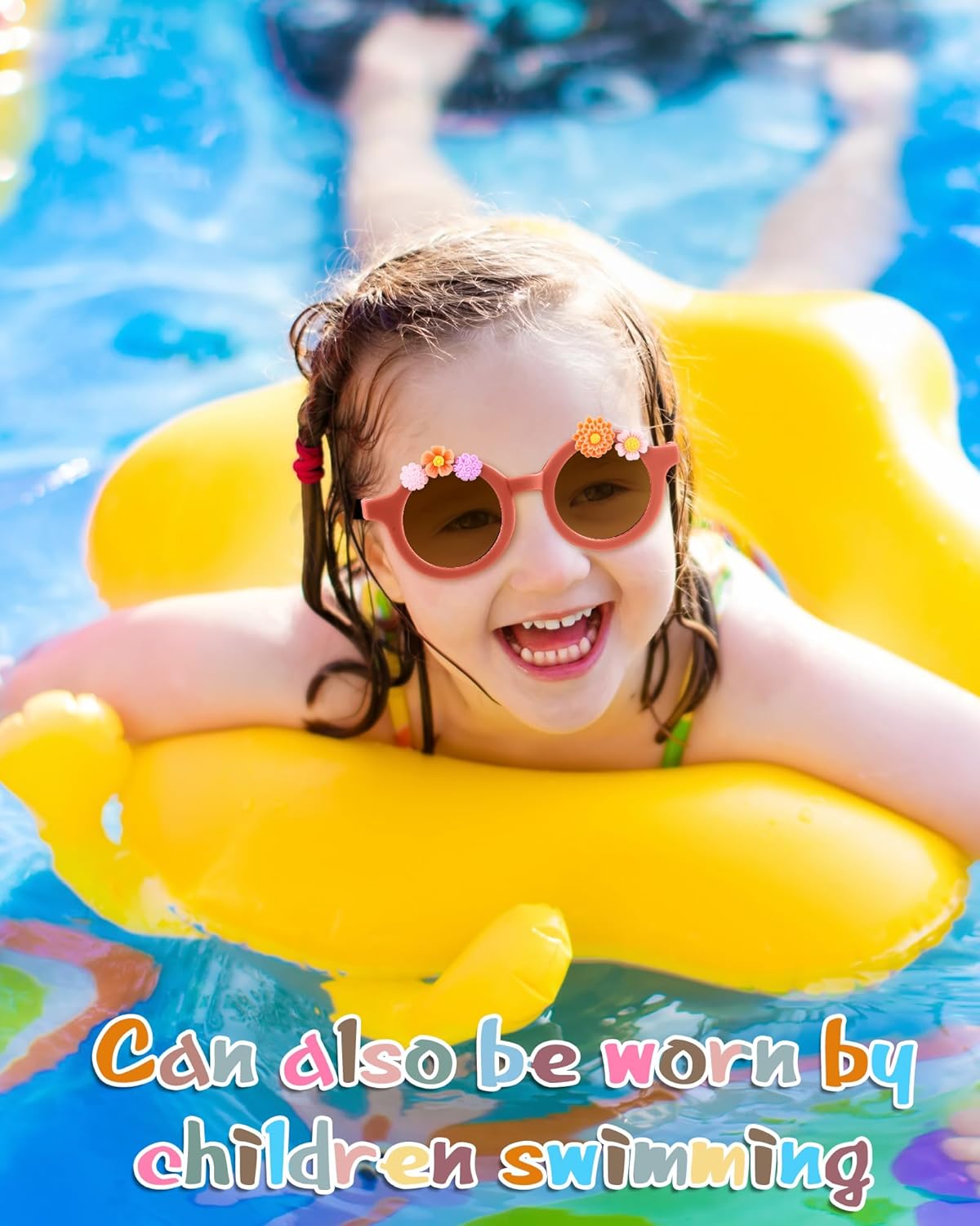Kanayu Kids Round Sunglasses DIY Kit with Letter Beads and Flower Charms