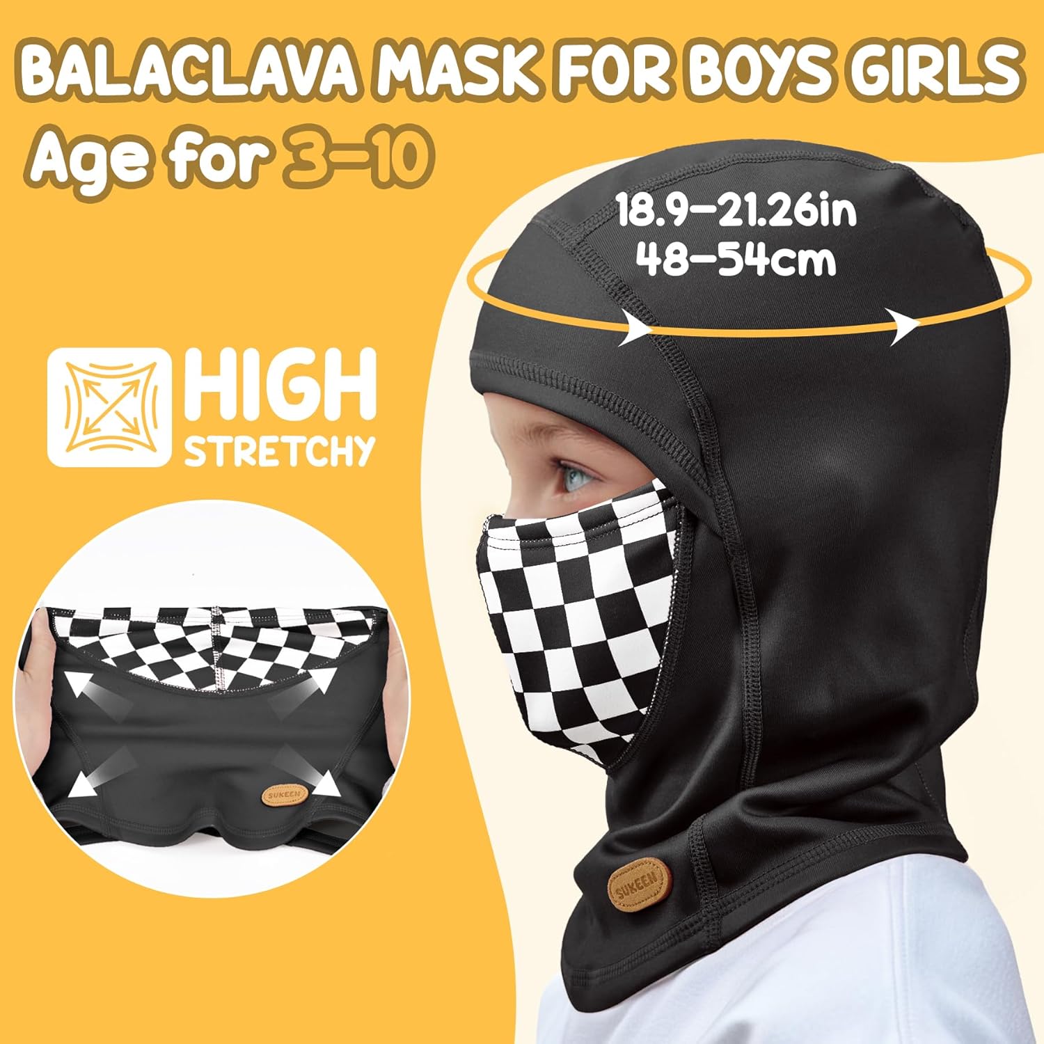 Sukeen Kids Winter Balaclava Ski Mask with Fleece Lining and Neck Gaiter