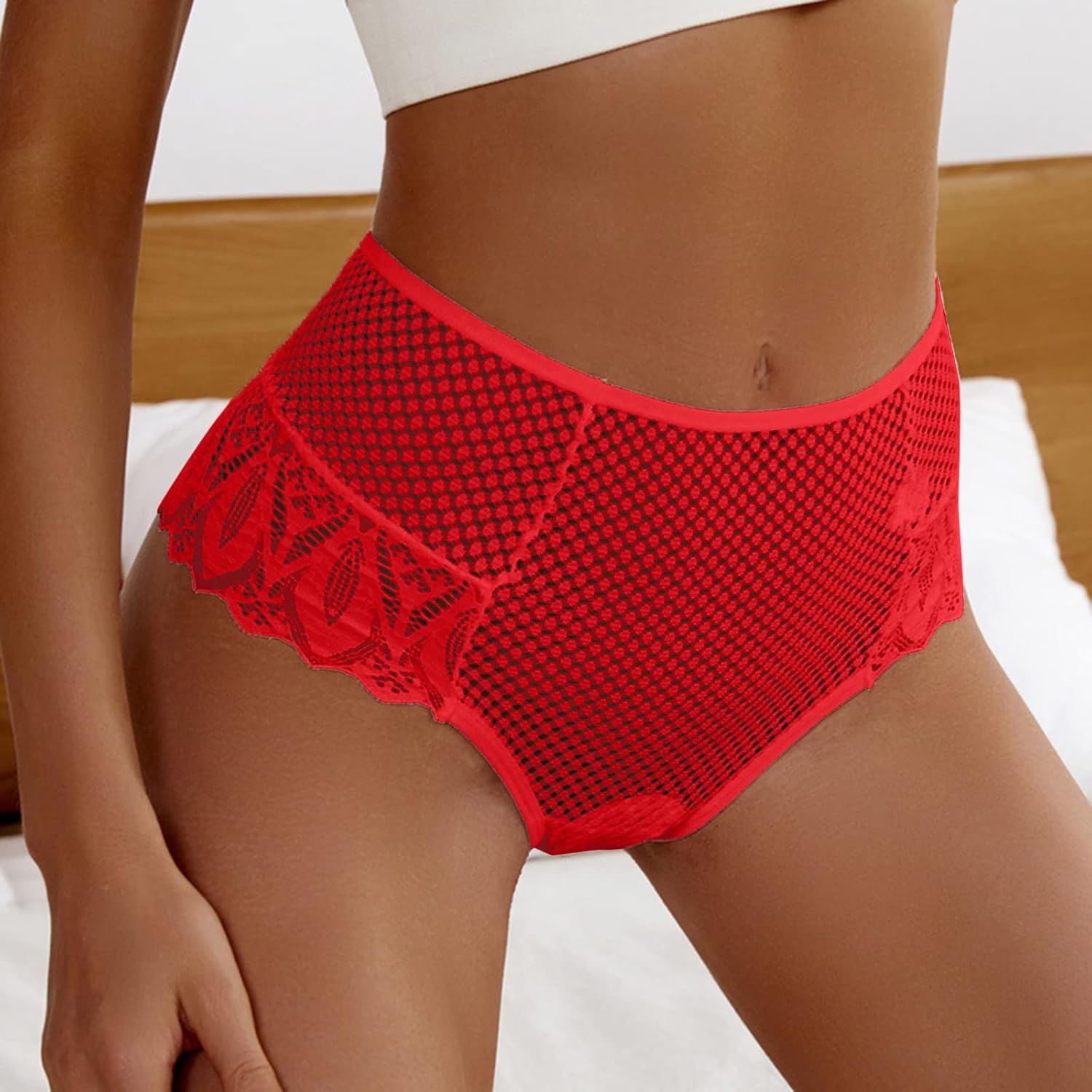 Women High Rise Tummy Control Thong Briefs