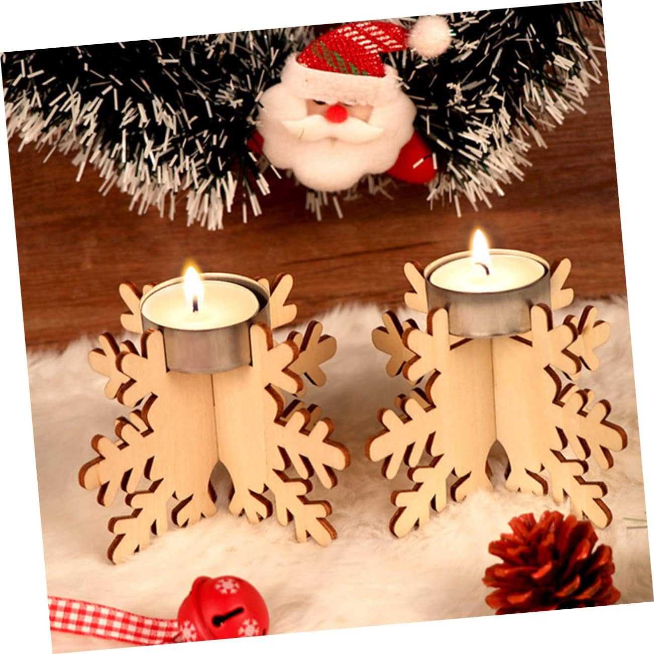 6 Pack Christmas Snowflake Candle Holders for Home Decor