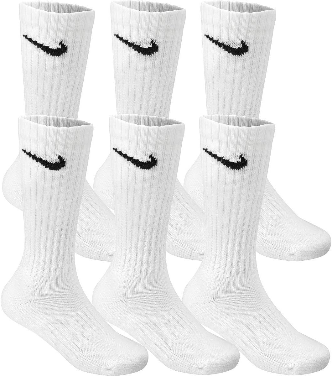 Nike Mens Performance Cotton Crew Socks 6 Pair White