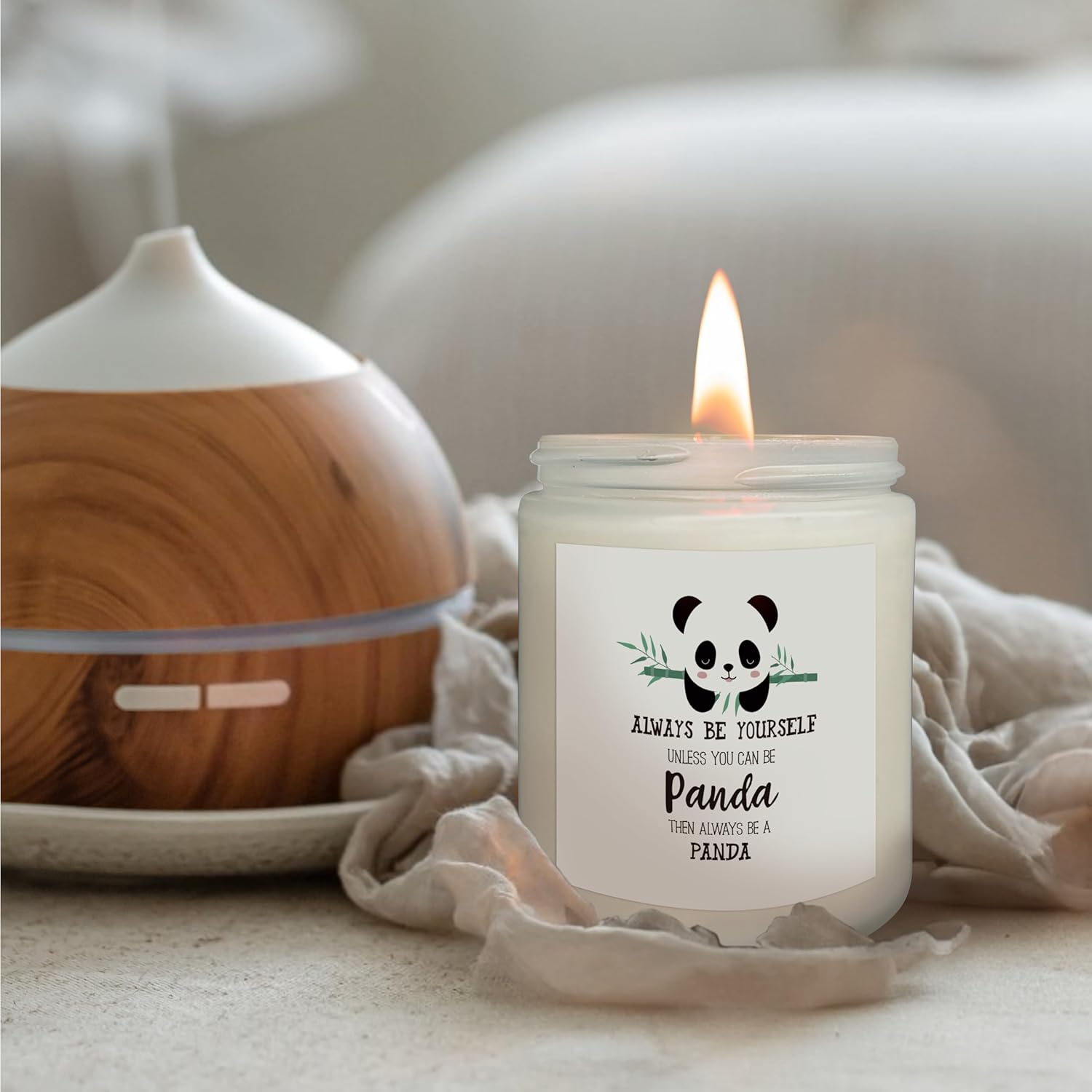 Mancheng-zi Inspirational Panda Candles - Scented White 1