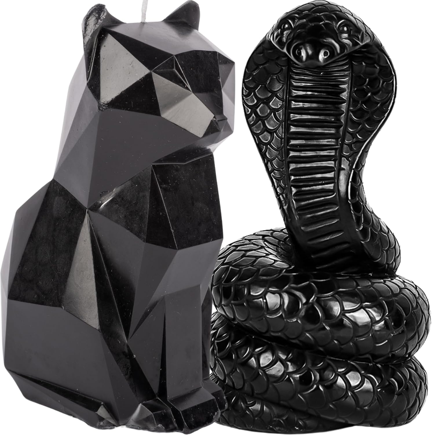 Gothic Black Cat Snake Candle Set - Gothic Decor Gift 1