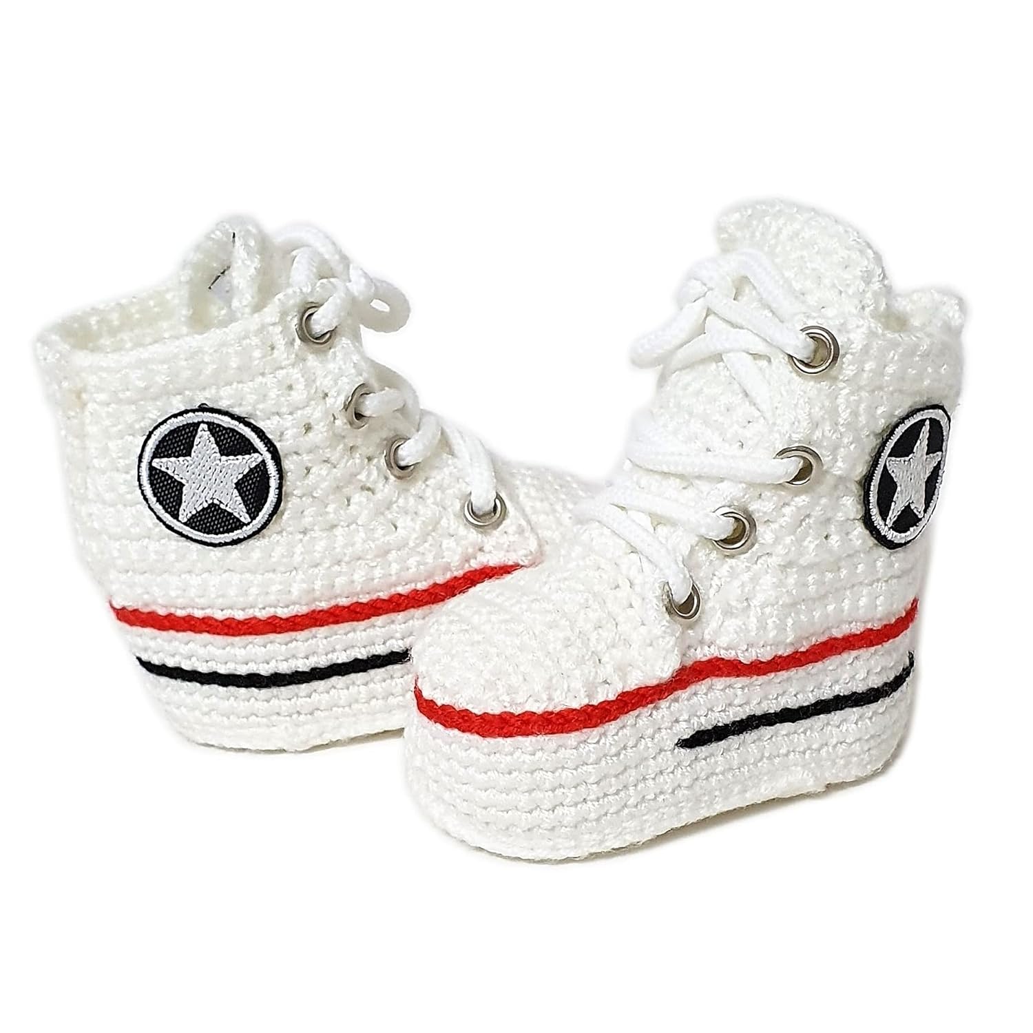 Handmade Toddler Crochet Canvas Sneakers with Personalized Design