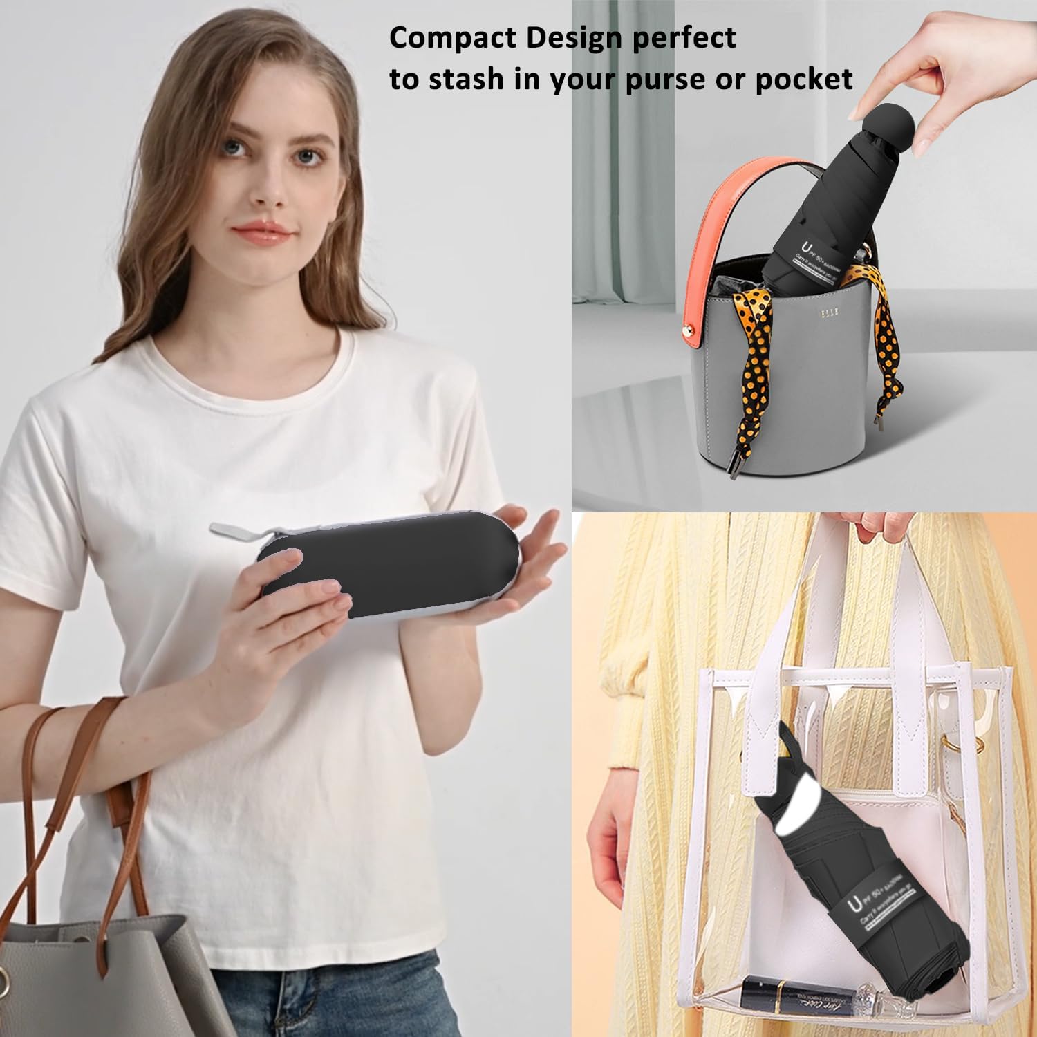 BAODINI Compact UV Folding Umbrella for Travel