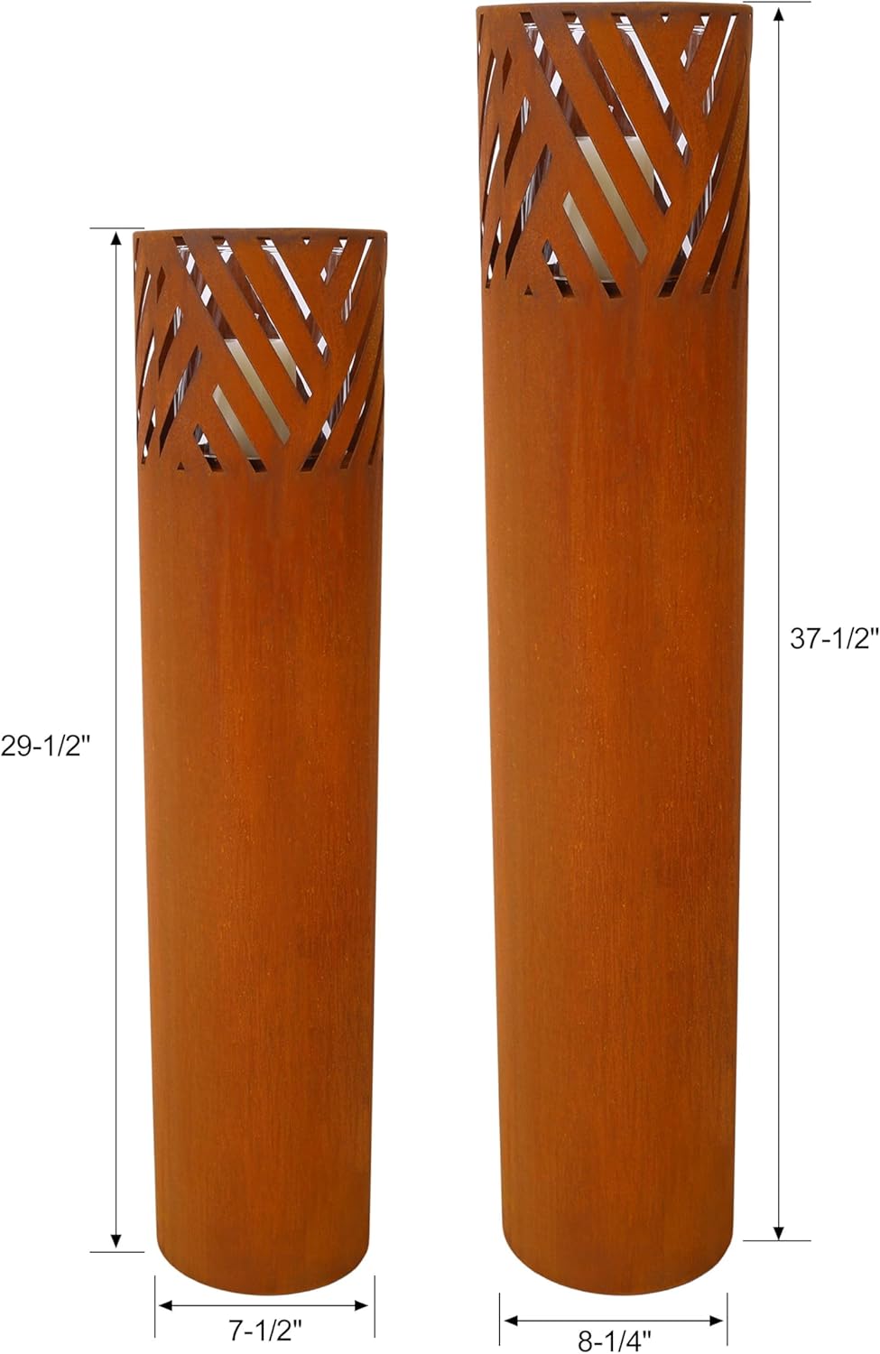Strawberry Fairy 2-Pack Decorative Rust Lantern Columns