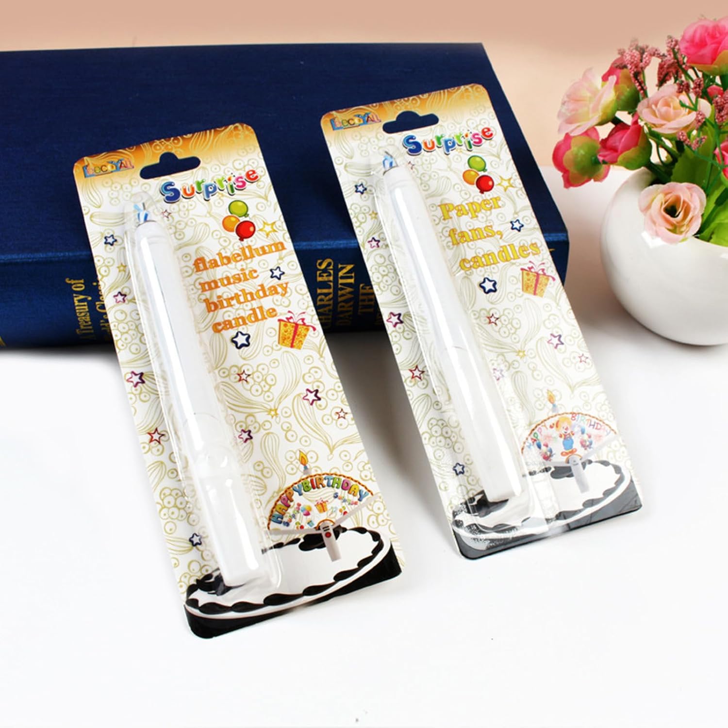 T-shin Surprise Paper Fan Birthday Candle
