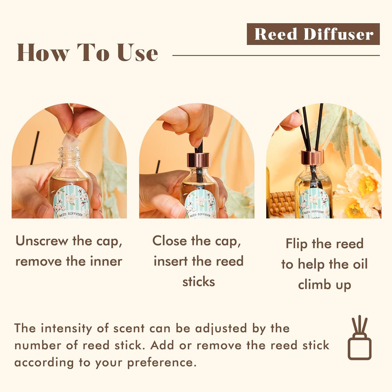 Linen Vanilla Citrus Reed Diffuser Set of 3