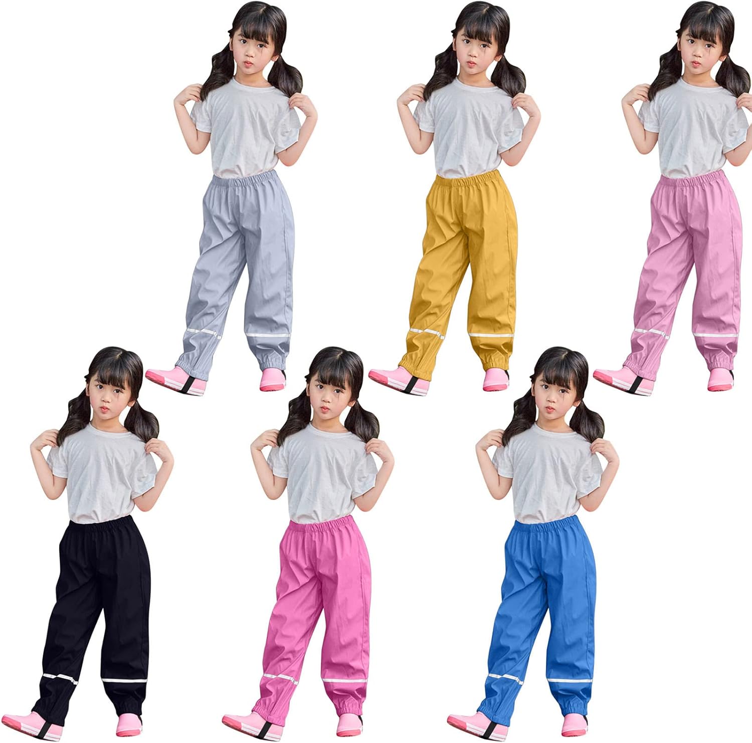 Toddler Waterproof Rain Pants for Kids Boys Girls