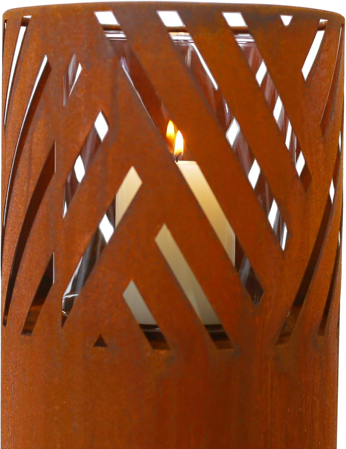 Strawberry Fairy 2-Pack Decorative Rust Lantern Columns