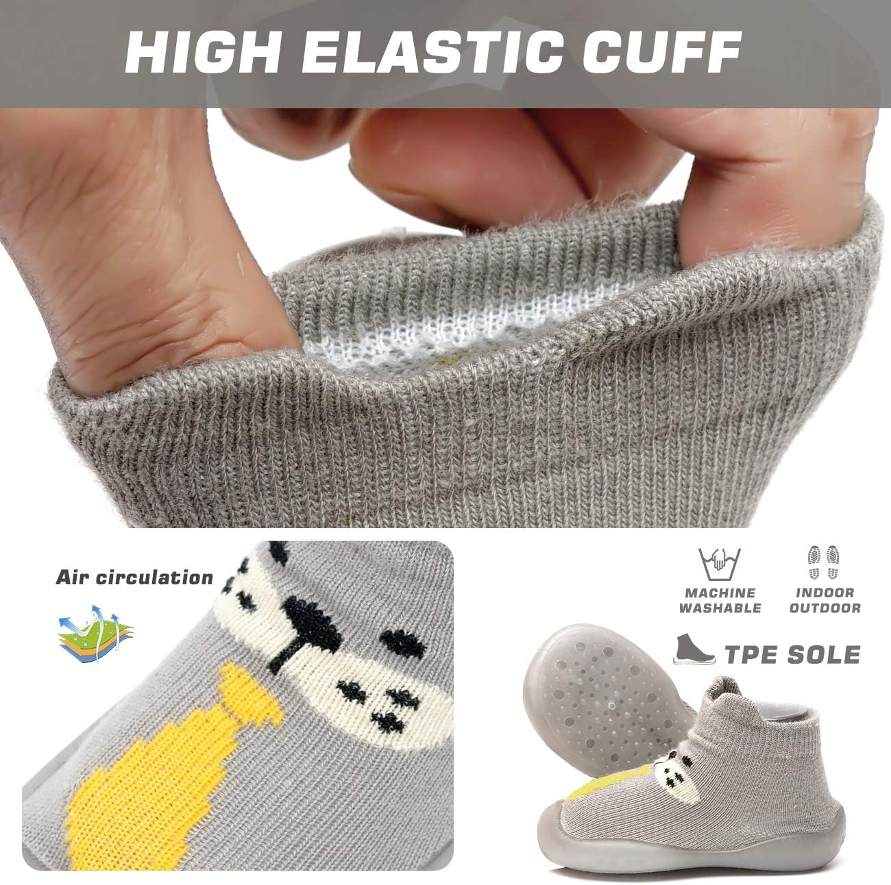 WEAPRIL Baby Toddler Non-Skid Slippers Socks