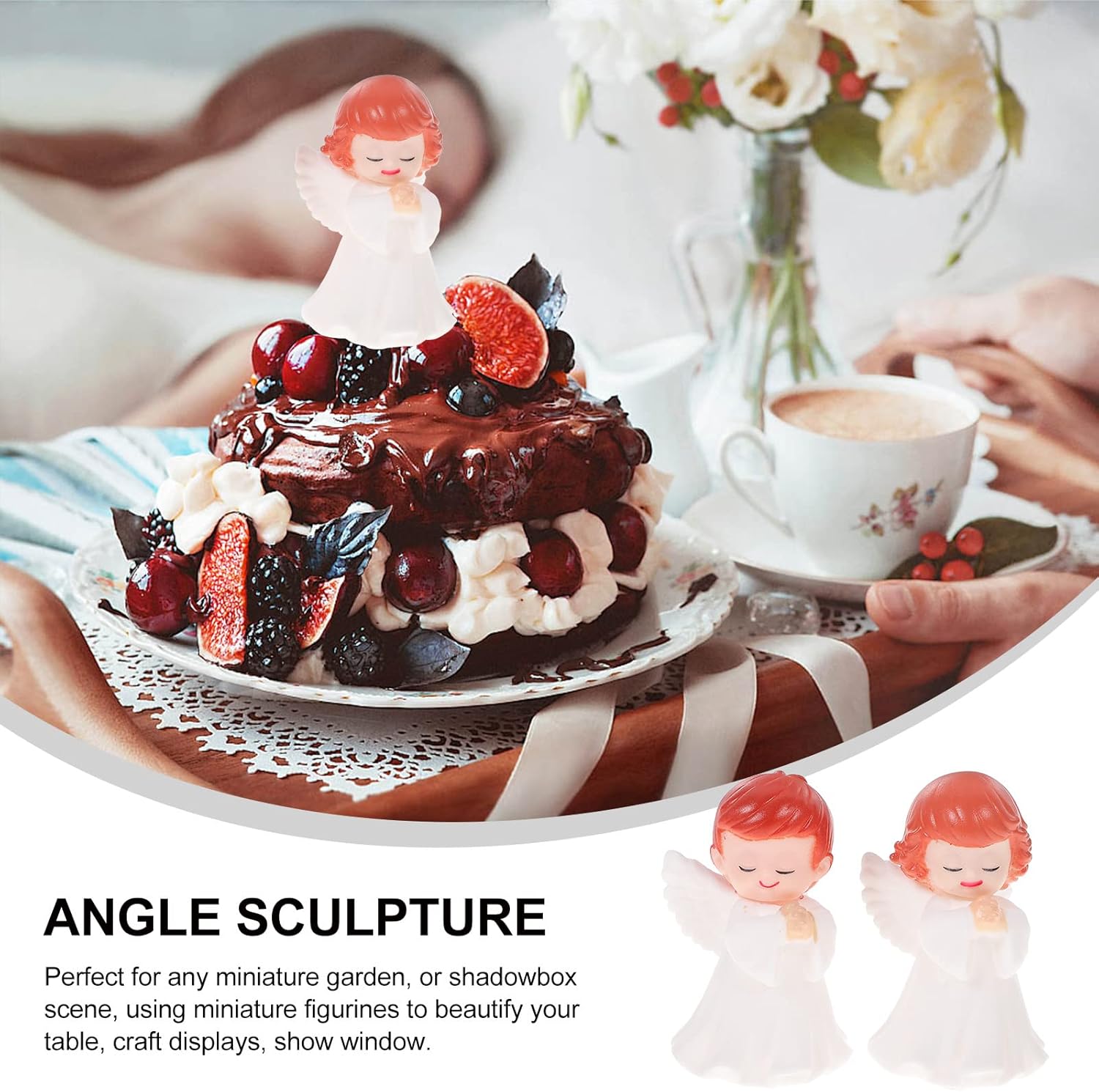 jojofuny Angel Candle 2 Pcs Mini Angels Figurines 1