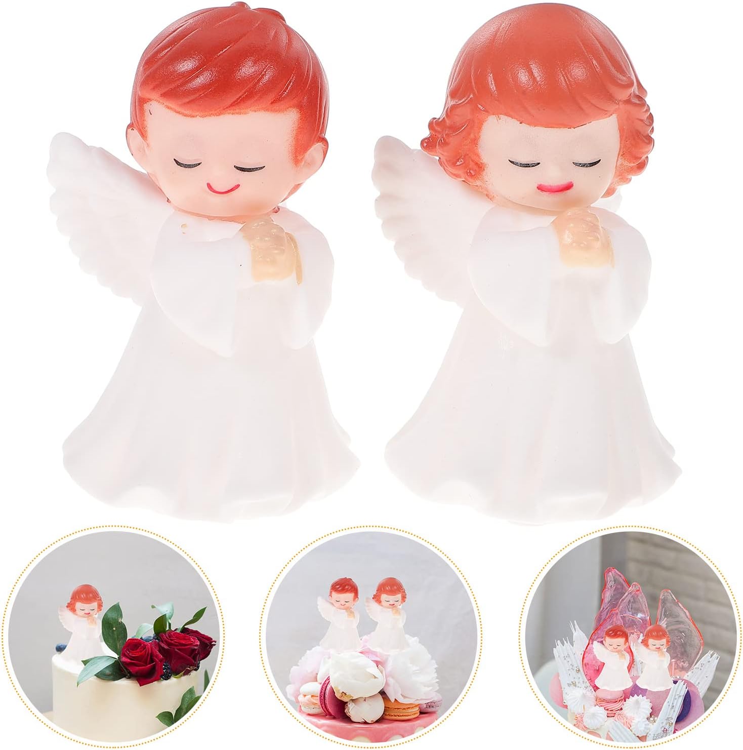 jojofuny Angel Candle 2 Pcs Mini Angels Figurines 1