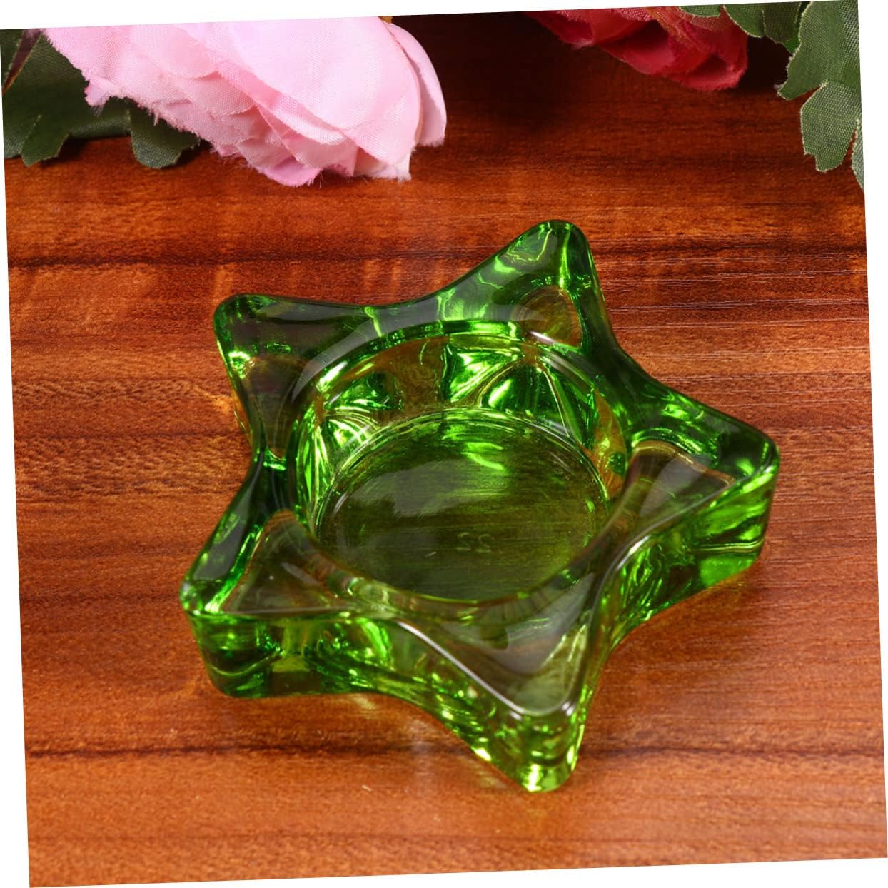 Garneck 2 Pcs Glass Star Candlestick Holder Decor