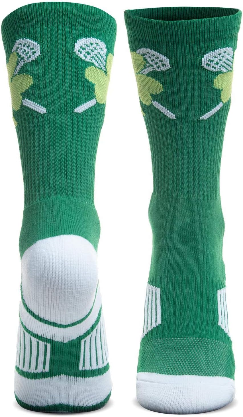 ChalkTalkSPORTS Lacrosse Crew Socks - Green Shamrock Mid-Calf