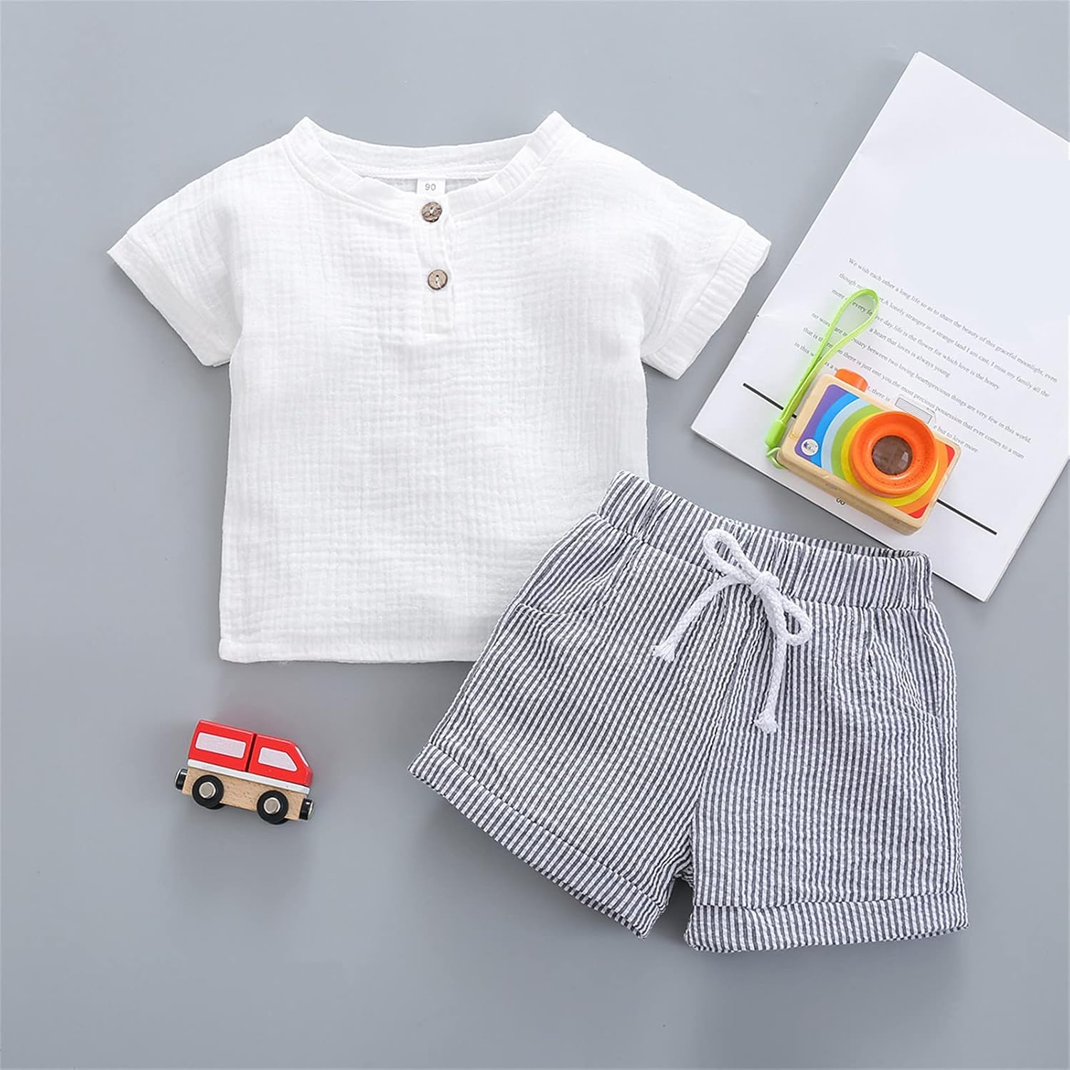 Newborn Baby Unisex Striped Shorts Set 2025