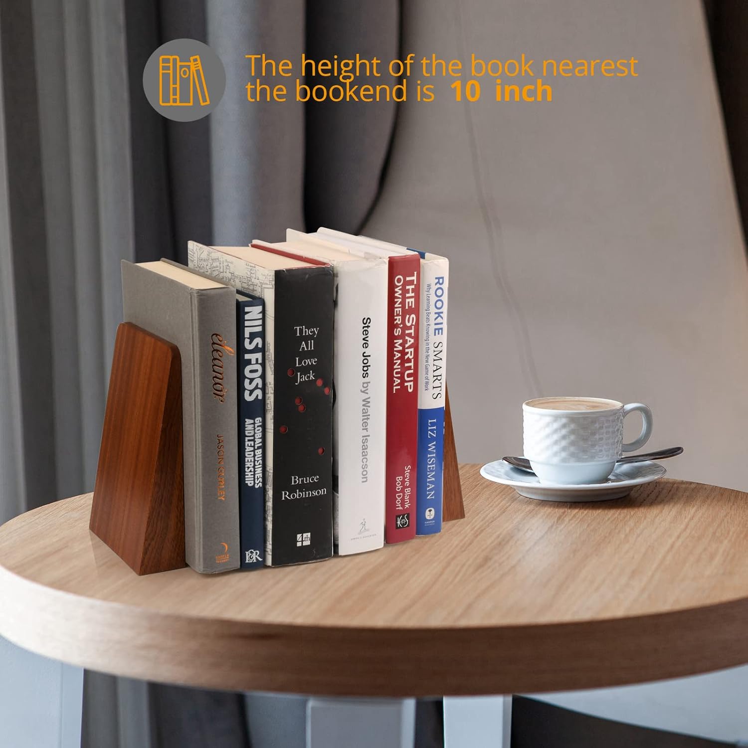 DRELIFAM Wood Book Ends Heavy Duty Decorative for Shelves