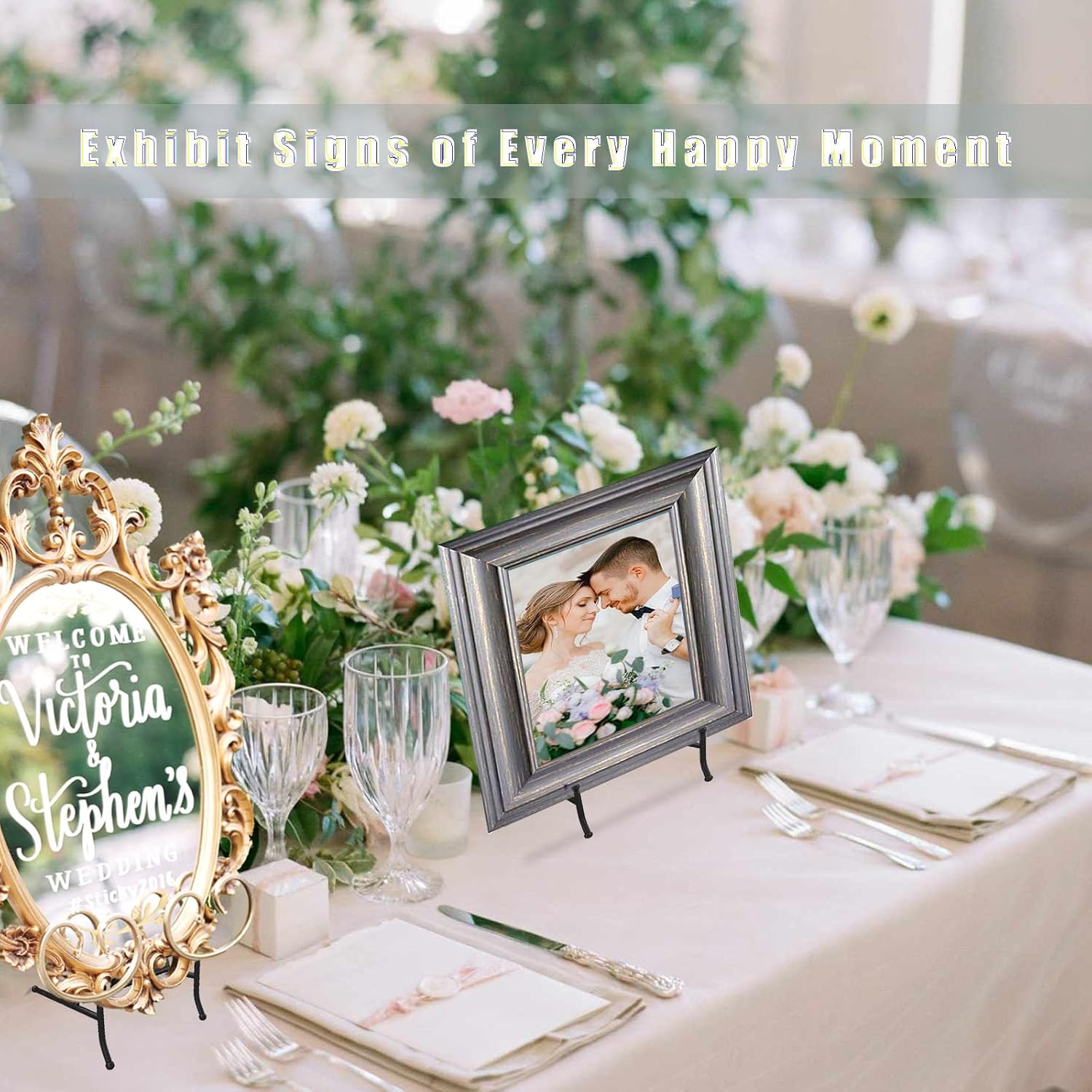 Adjustable Iron Plate Display Stand for Art and Decor