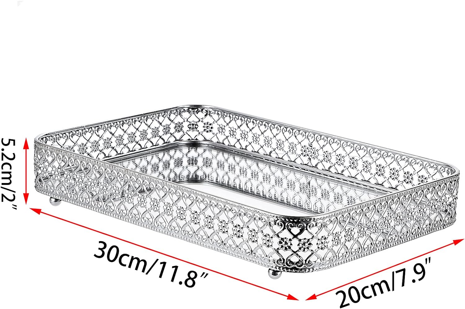 ELLDOO Decorative Mirror Jewelry Storage Tray