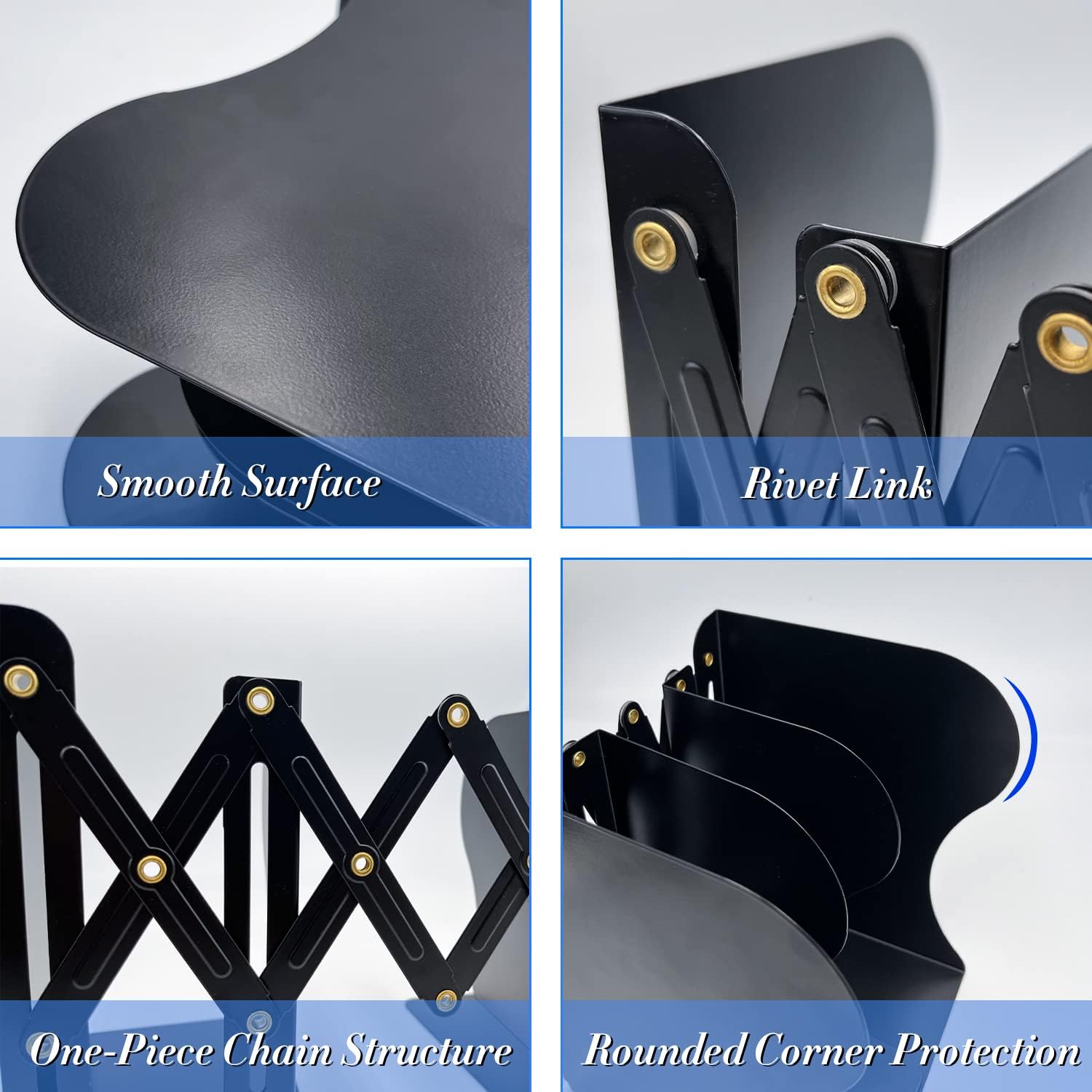 Adjustable Metal Bookends for Heavy Books and Desk Organization