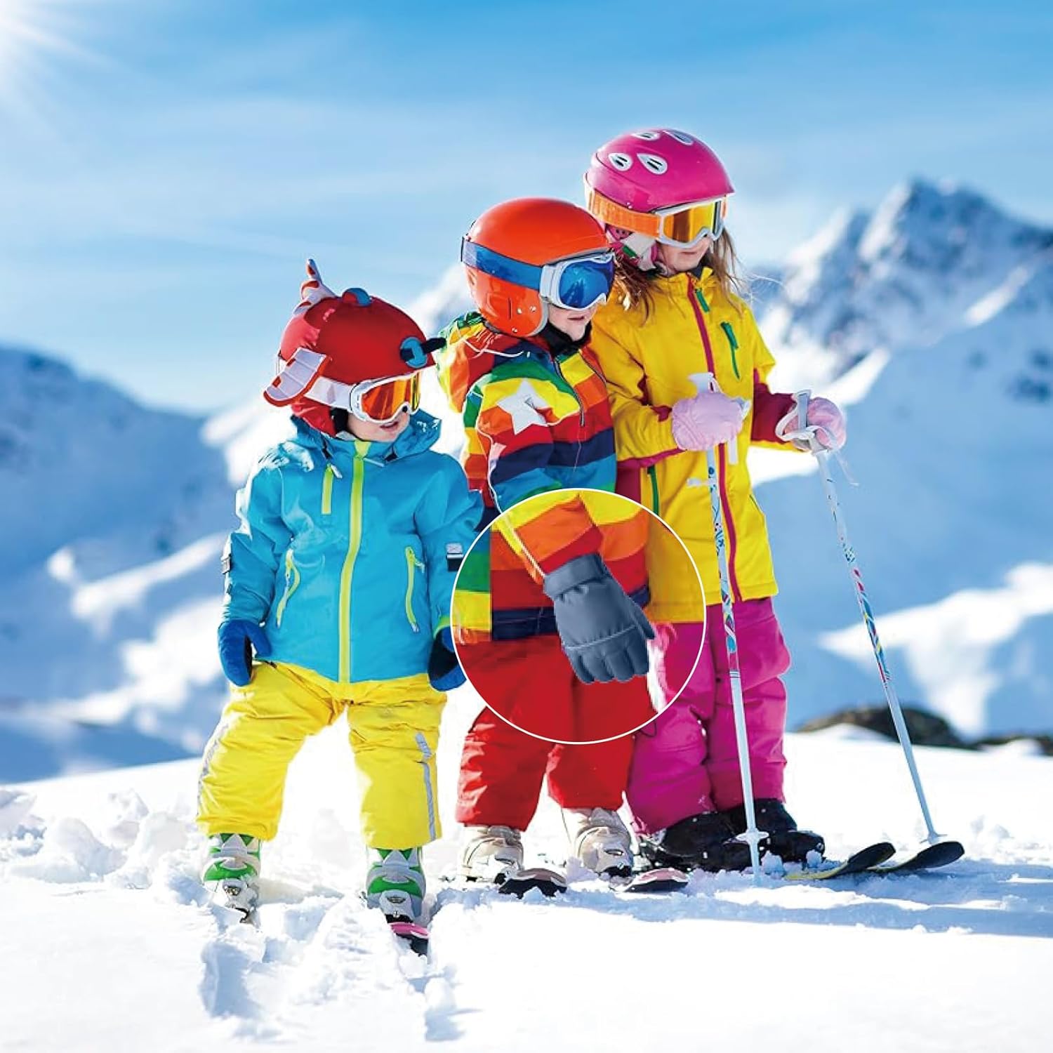 TRIWONDER Kids Windproof Ski Mittens