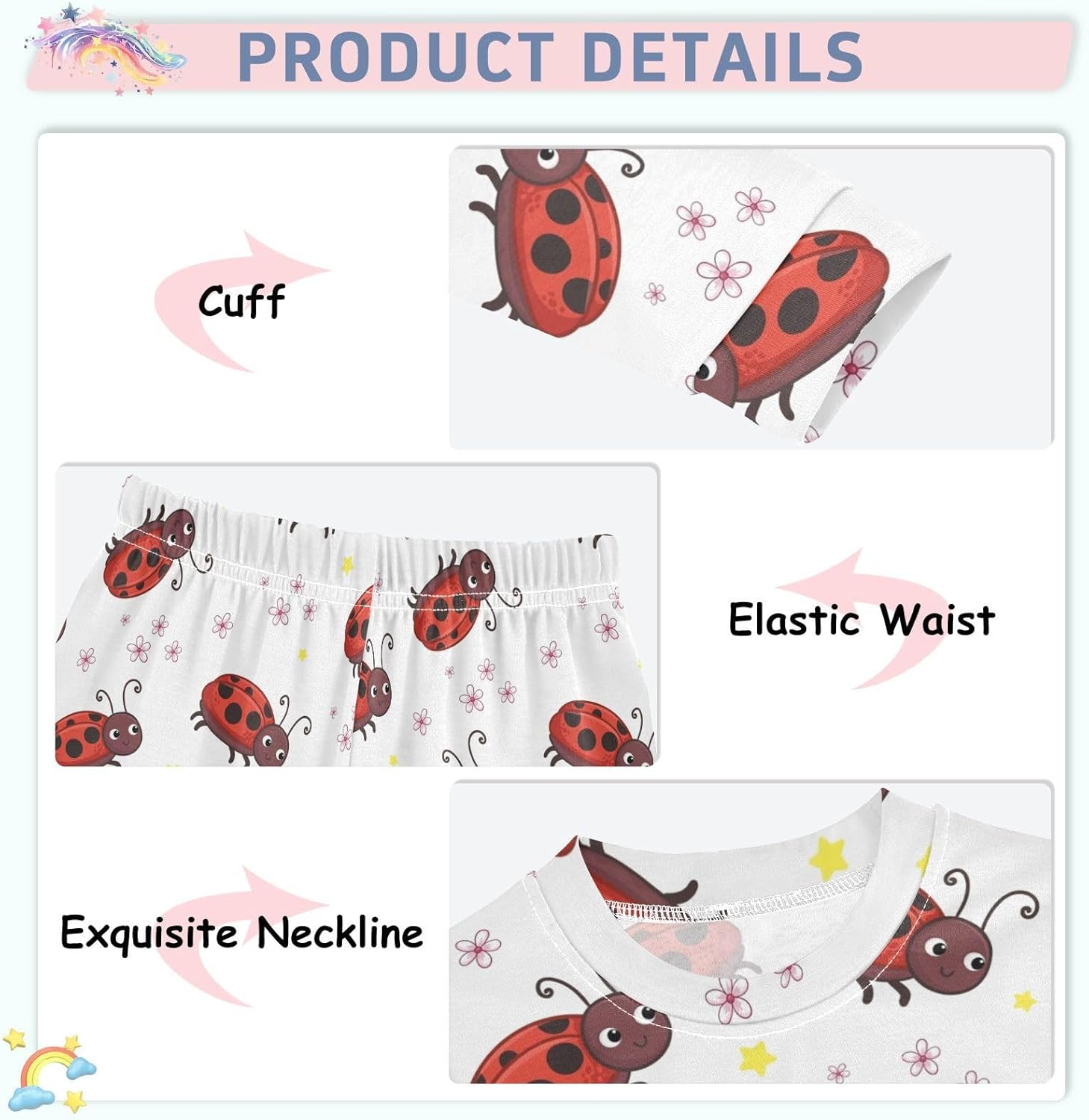 WIFIU Soft Cotton Pajama Set for Kids 18M-8Y