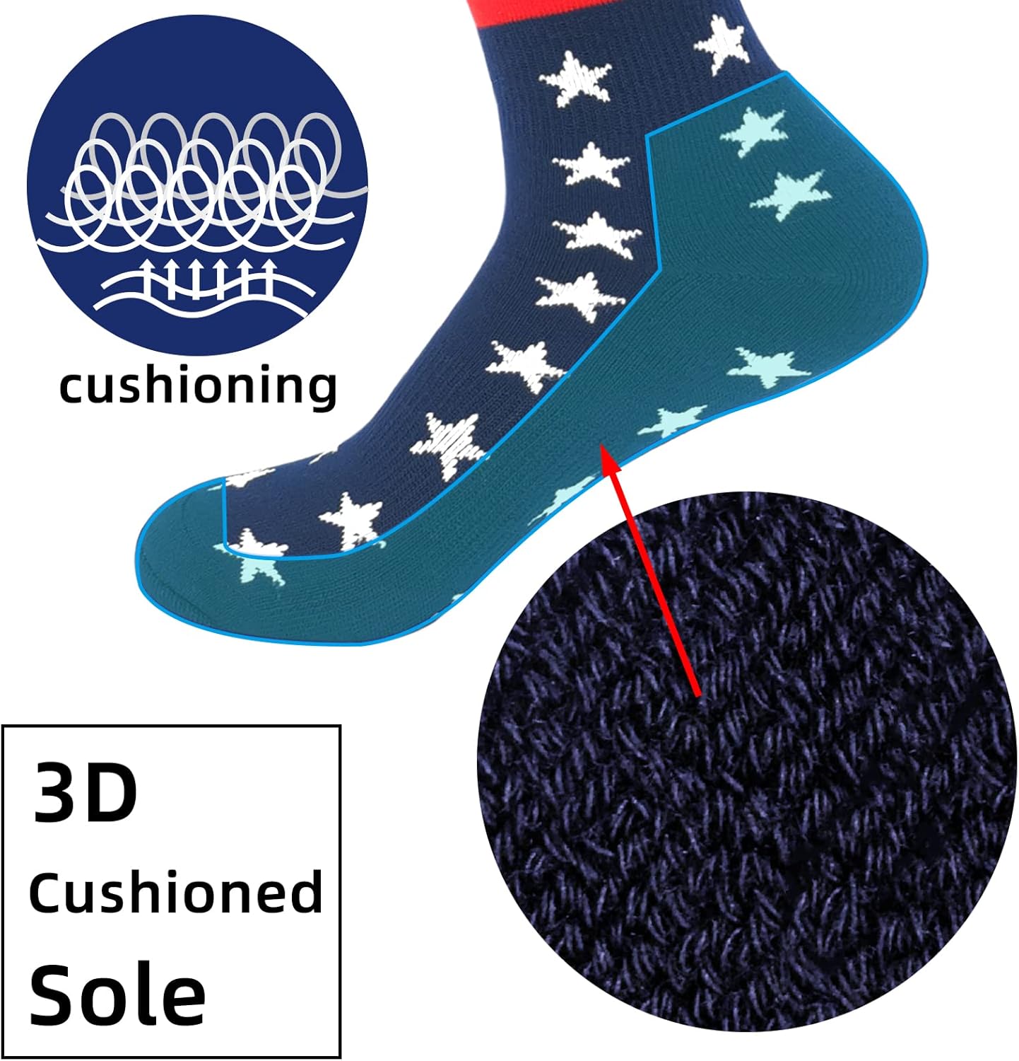 ORTCI American Flag Knee High Socks for Men Youth Boys 1