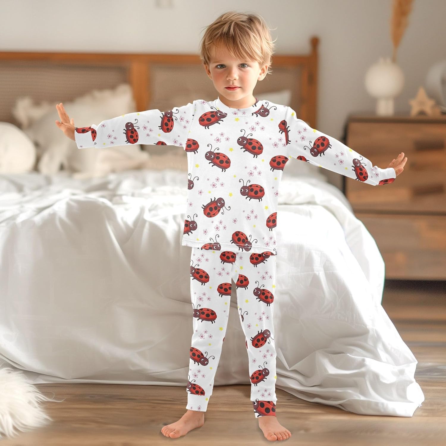 WIFIU Soft Cotton Pajama Set for Kids 18M-8Y