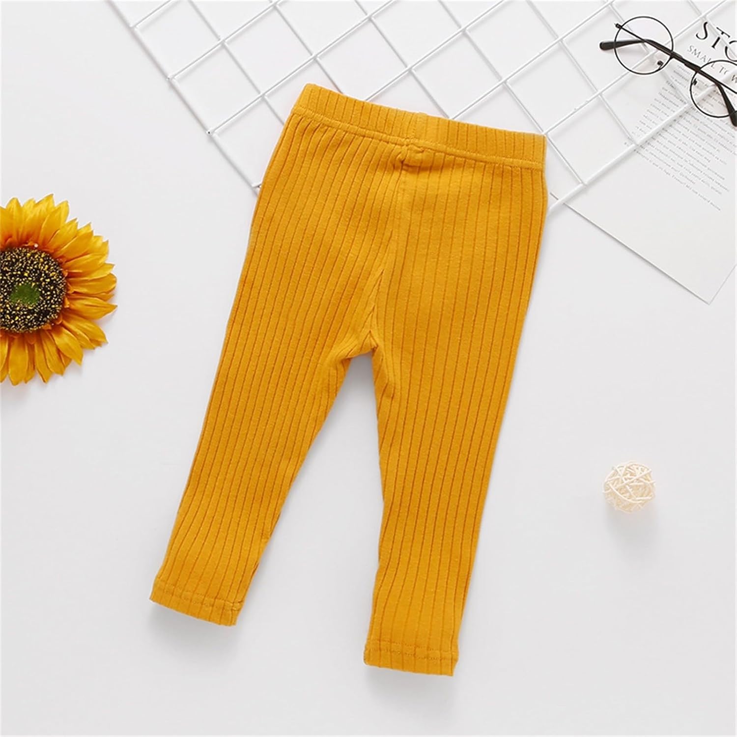 Toddler Girls Cotton Leggings with Cable Stripe Knit Design