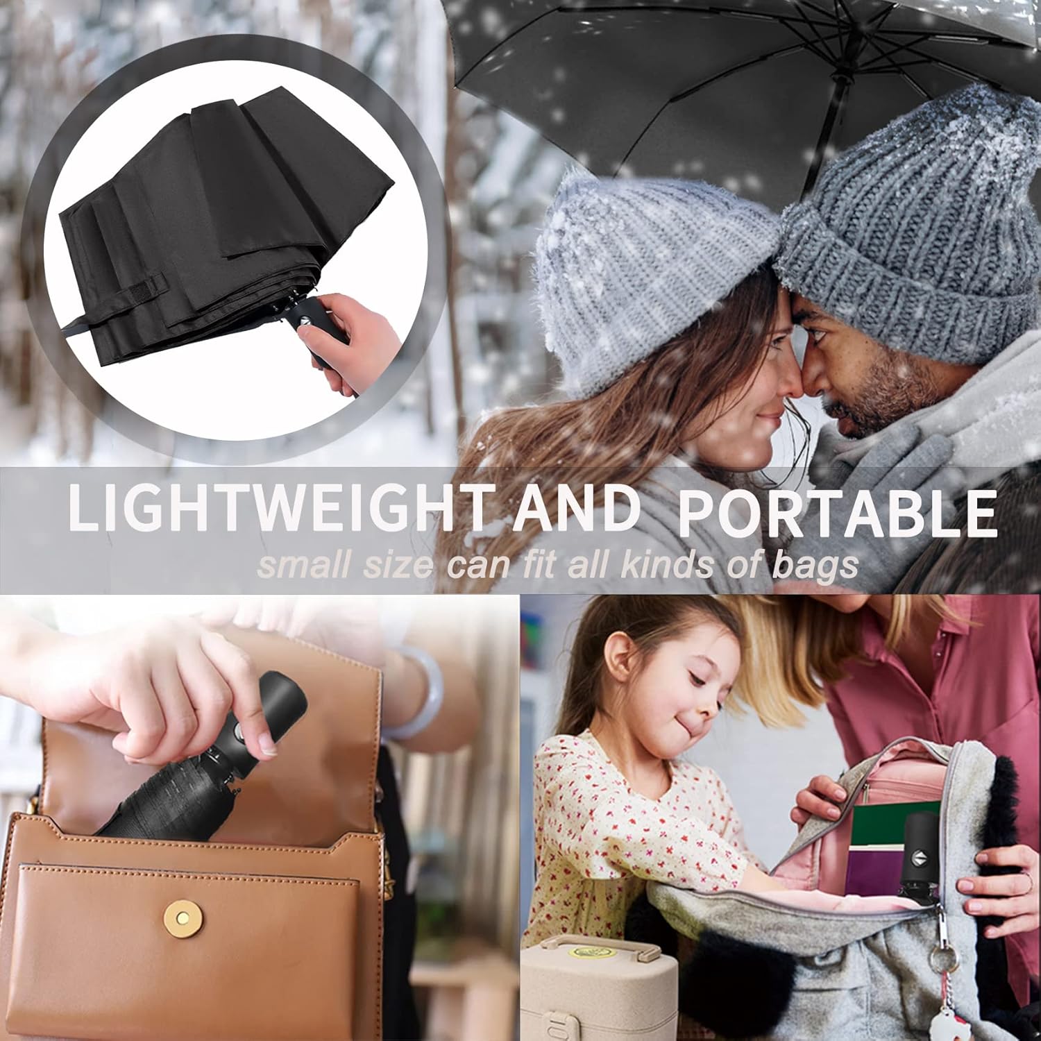 SIEPASA Compact Travel Umbrella - Windproof Auto OpenClose