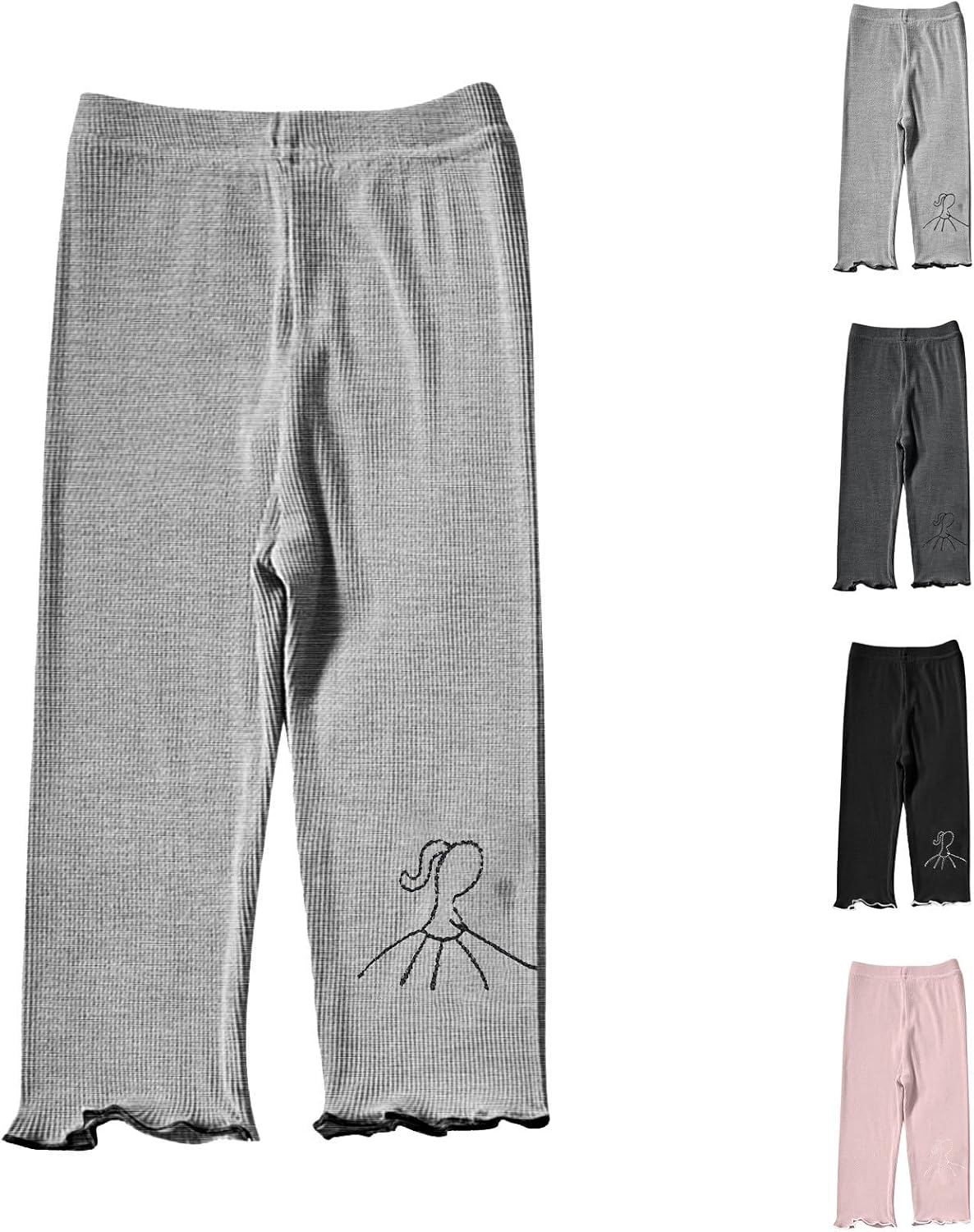 Girls Cute Print Capris Tight Soft Modal Summer Pants