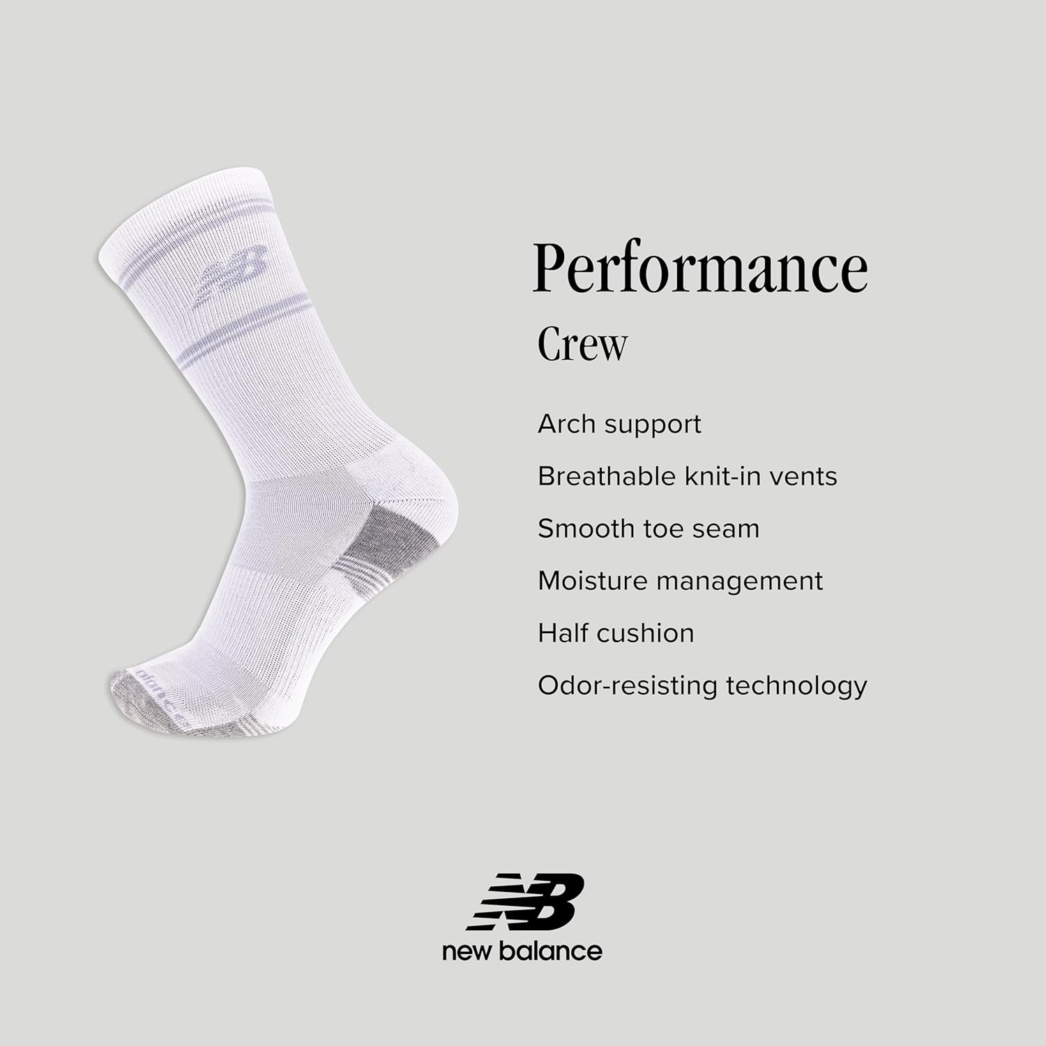 New Balance Performance Cushioned Crew Socks 6-Pack