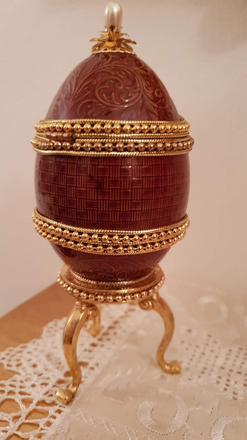Faberge Style Decorative Trinket Box Egg