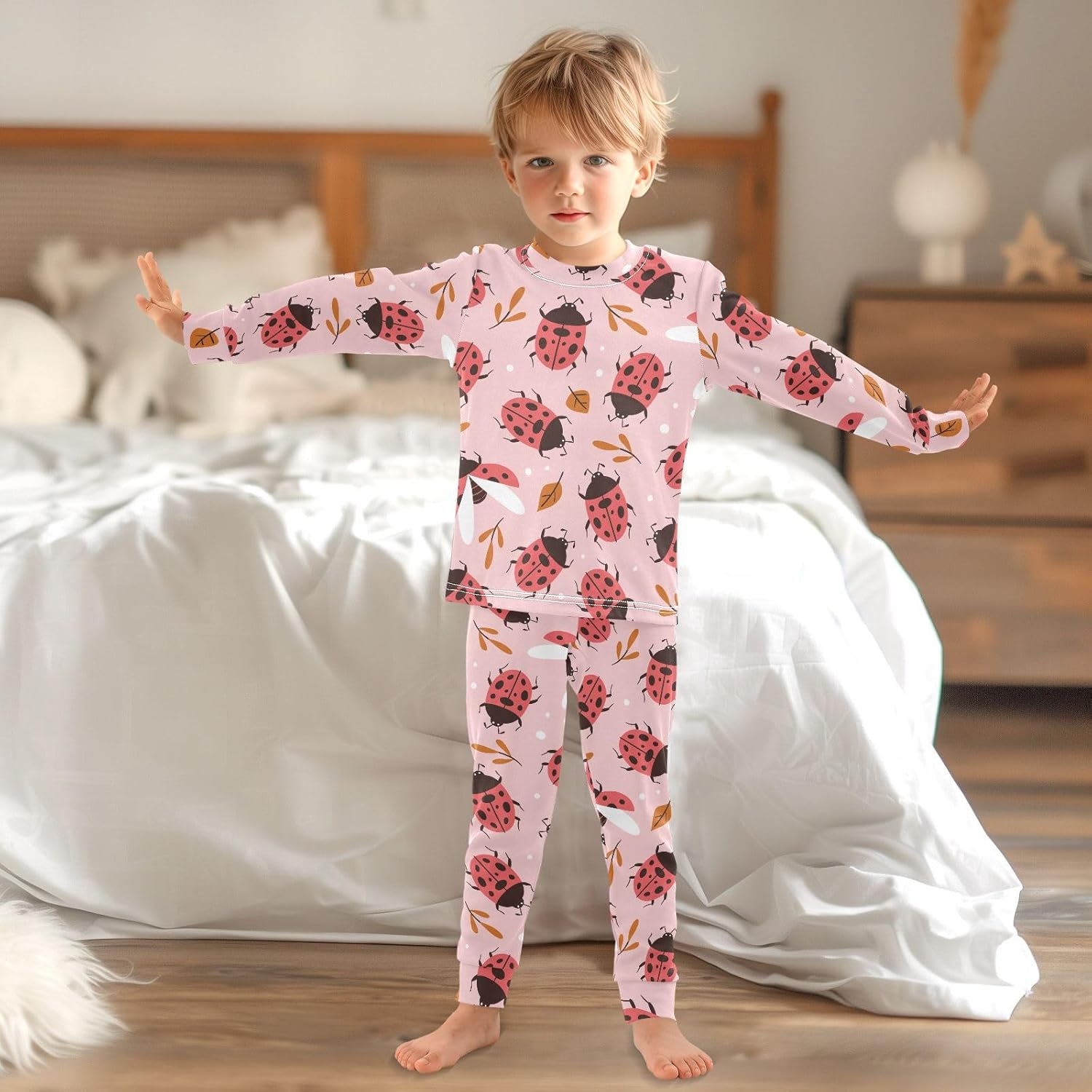 WIFIU Soft Cotton Pajama Set for Girls 18M-8Y